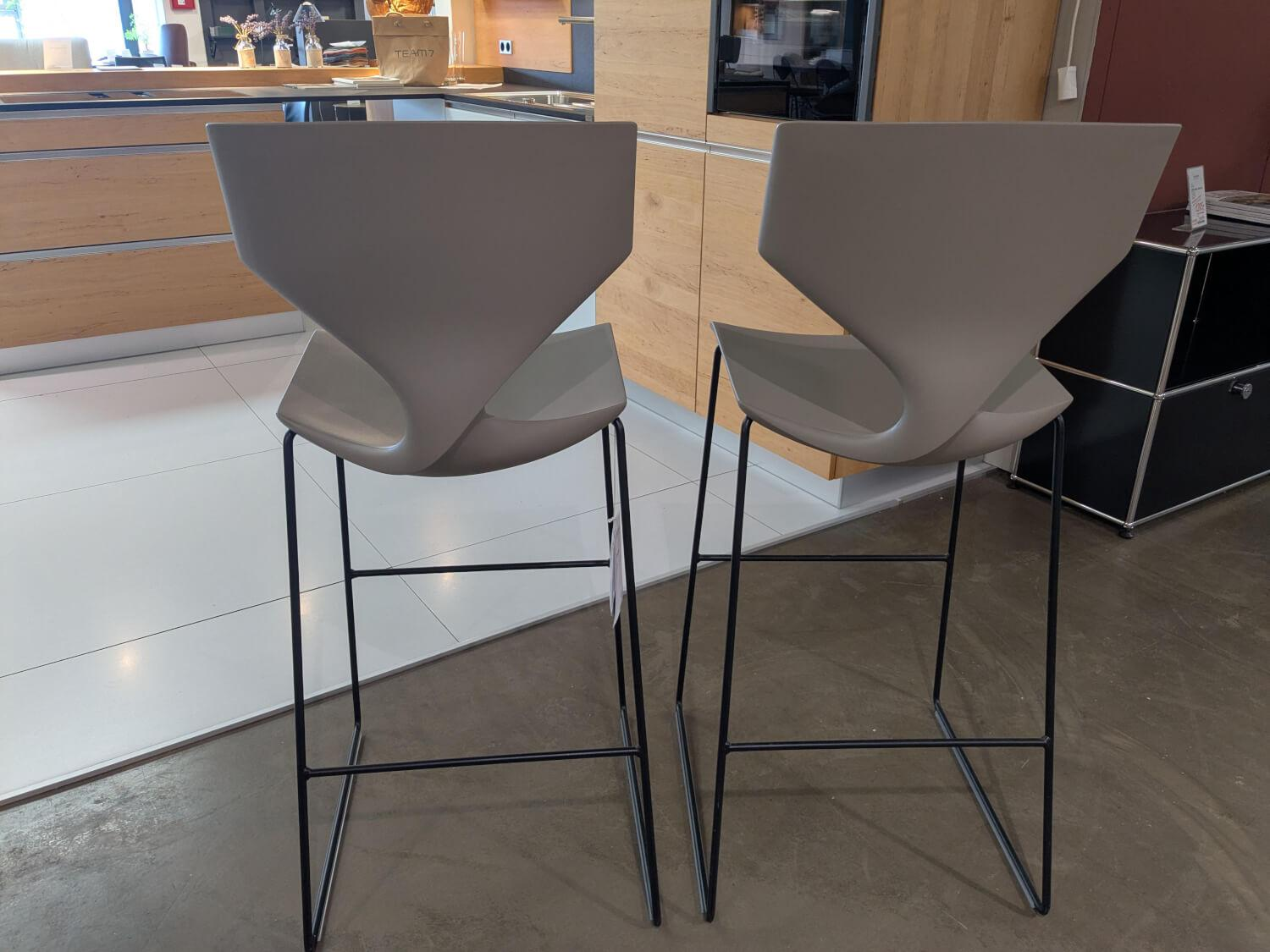 Tonon - 2er Set Barhocker Quo Stool Soft Touch 910 Grau - 3