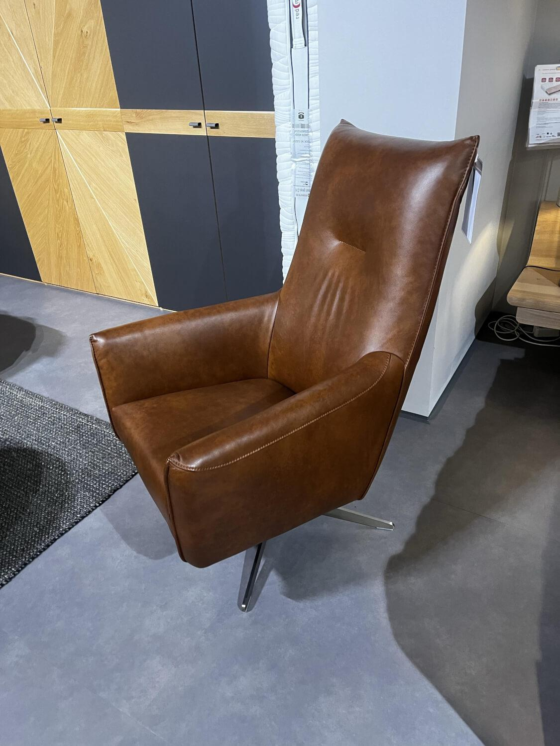 DFM - Drehsessel Todi Hoch Leder WL Savanah Braun Fuß KMF6 Edelstahl - 6