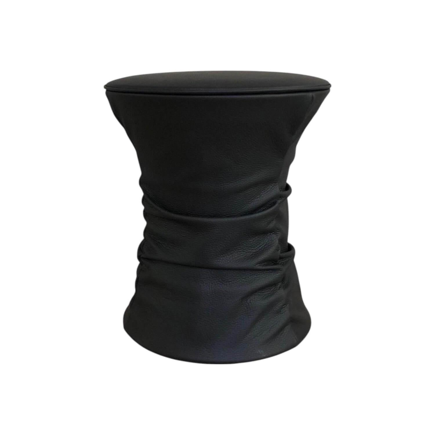 Walter Knoll - Hocker 222 H1 Bellows Leder Colorado Schwarz Gestell Holzkonstruktion Mit Leder Bezogen - 1