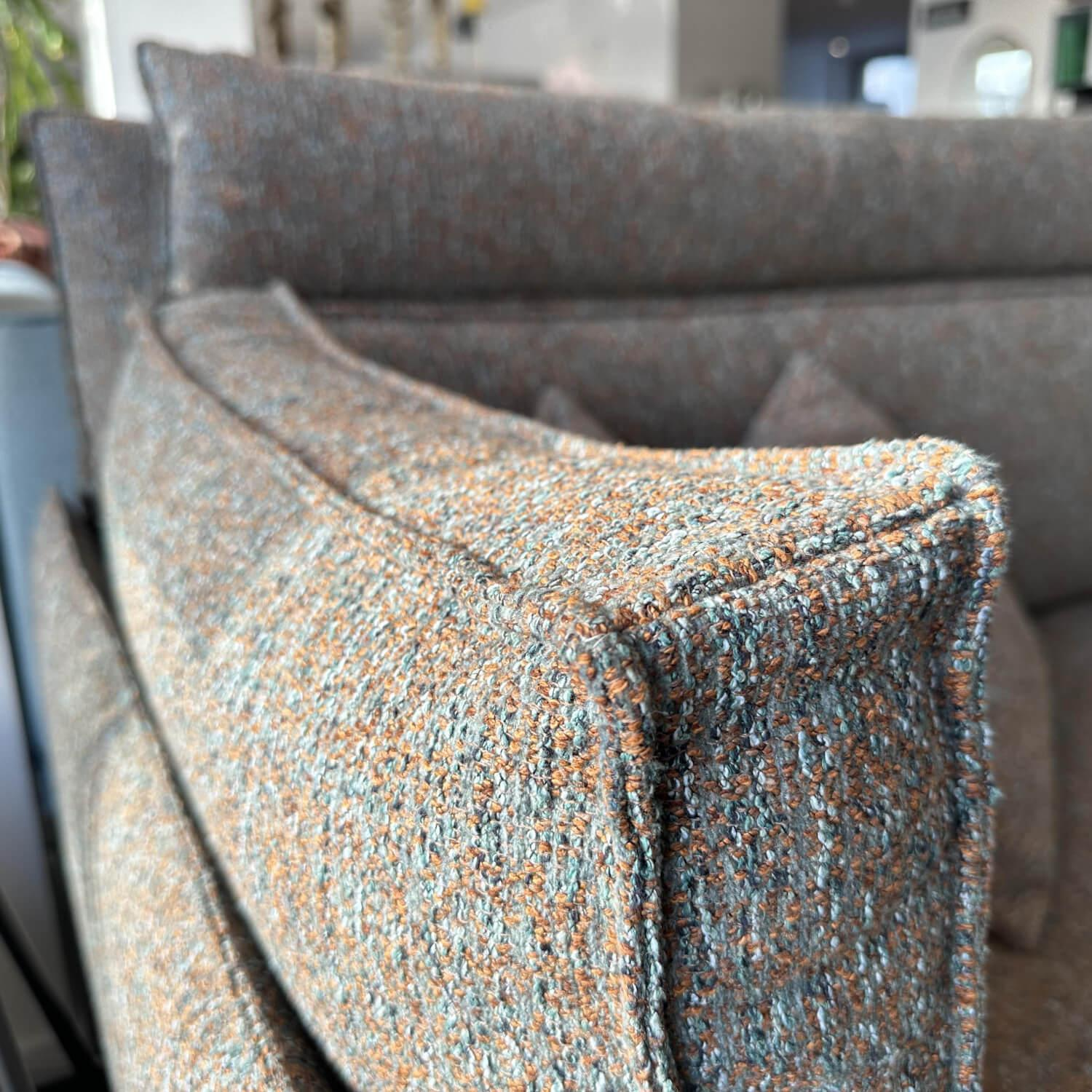 IP Design - Sofa Cube Air Fabric Alice 1750 161 Gray Blue Orange Feet Metal Black - 6