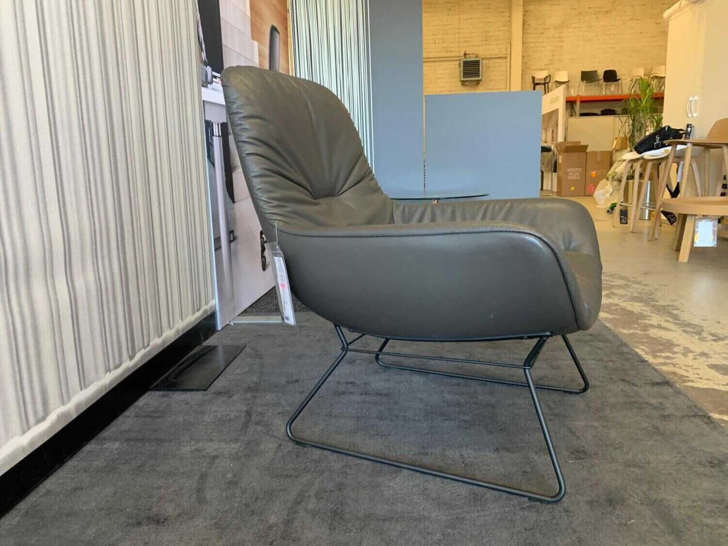 Sessel Lounge Chair Leya Leder Opium Lanoso Drahtgestell Schwarz