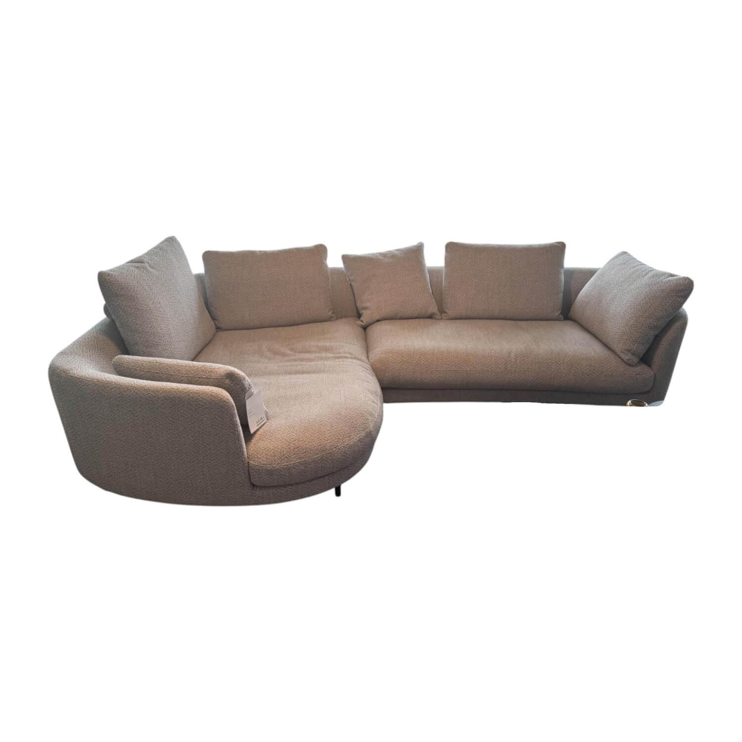 Rolf Benz - Ecksofa Kumo Stoff 17 700 Graubraun Gestell Aluminium Schwarz Matt Inklusive 6 Kissen - 1