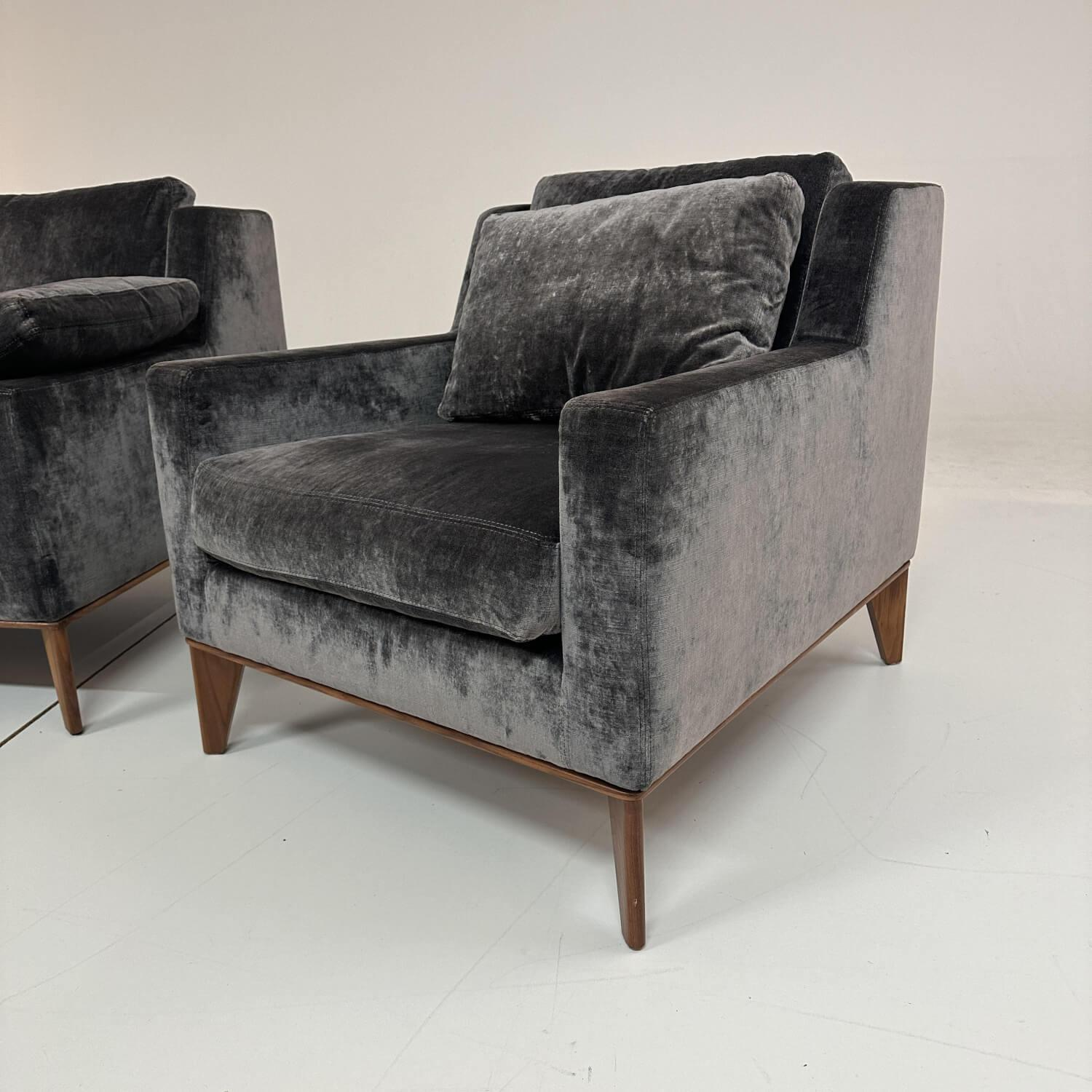 Werther - Sofa Mit Sessel Skagen Bezug Stoff Dark Grey U302K Dunkelgrau Untergestell Nussbaum - 12