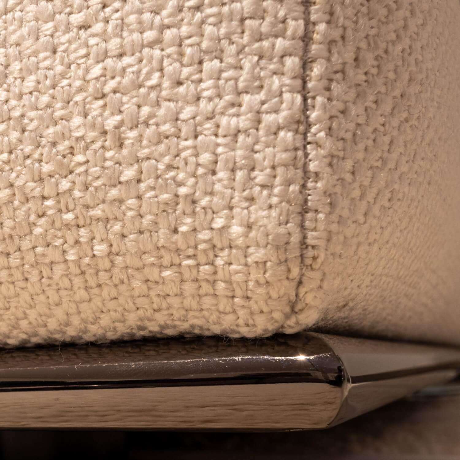 Minotti - Höhe, Sitzhöhe / Sofa Hamilton Stoff Double 01 Bianco Basis Nickel Schwarz - 2