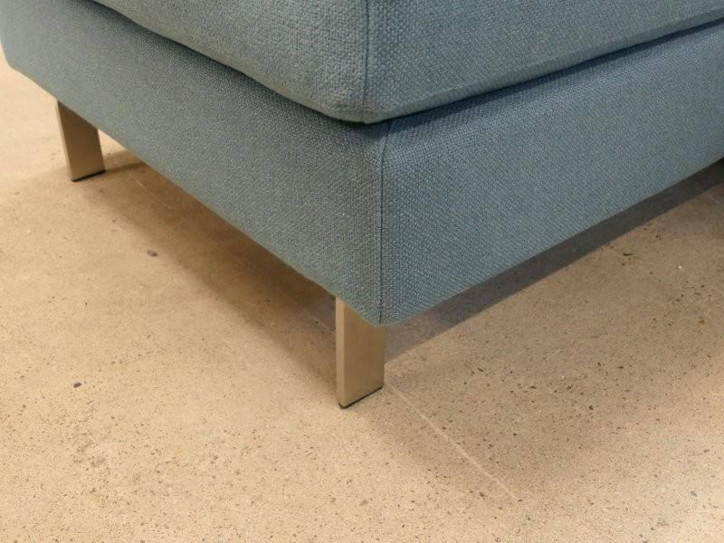 COR - Corner sofa Conseta fabric 8310 aqua blue blue Narrow feet stainless steel V2A brushed With headrest fabric 8305 mint green green - 6