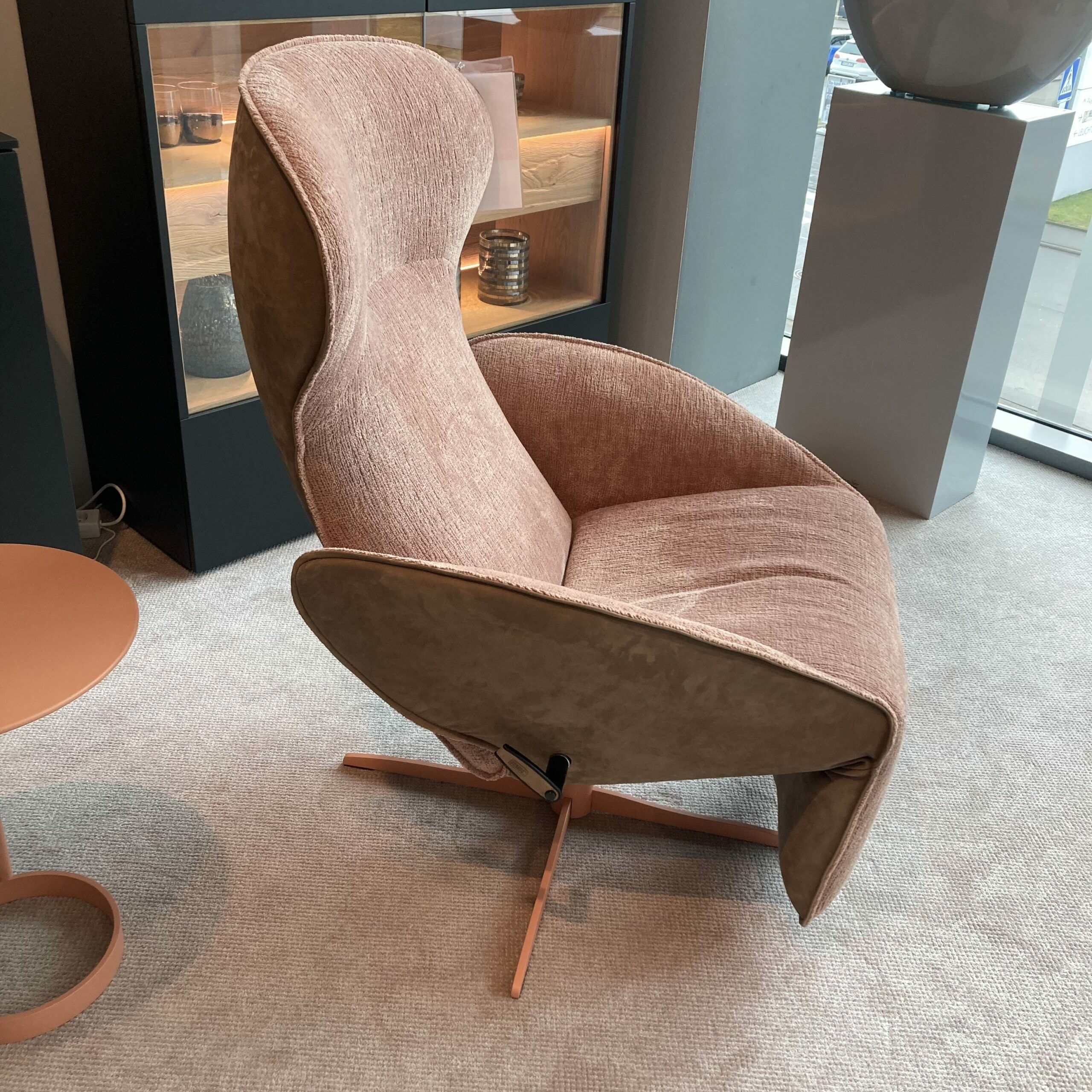 Jori - Relaxsessel Daydreamer JR 7450 Innen Stoff Mumble Pesca Rosa Außen Leder Nubuck Macchiato Braun Beige Gestell Metall Beigerot Lackiert - 2