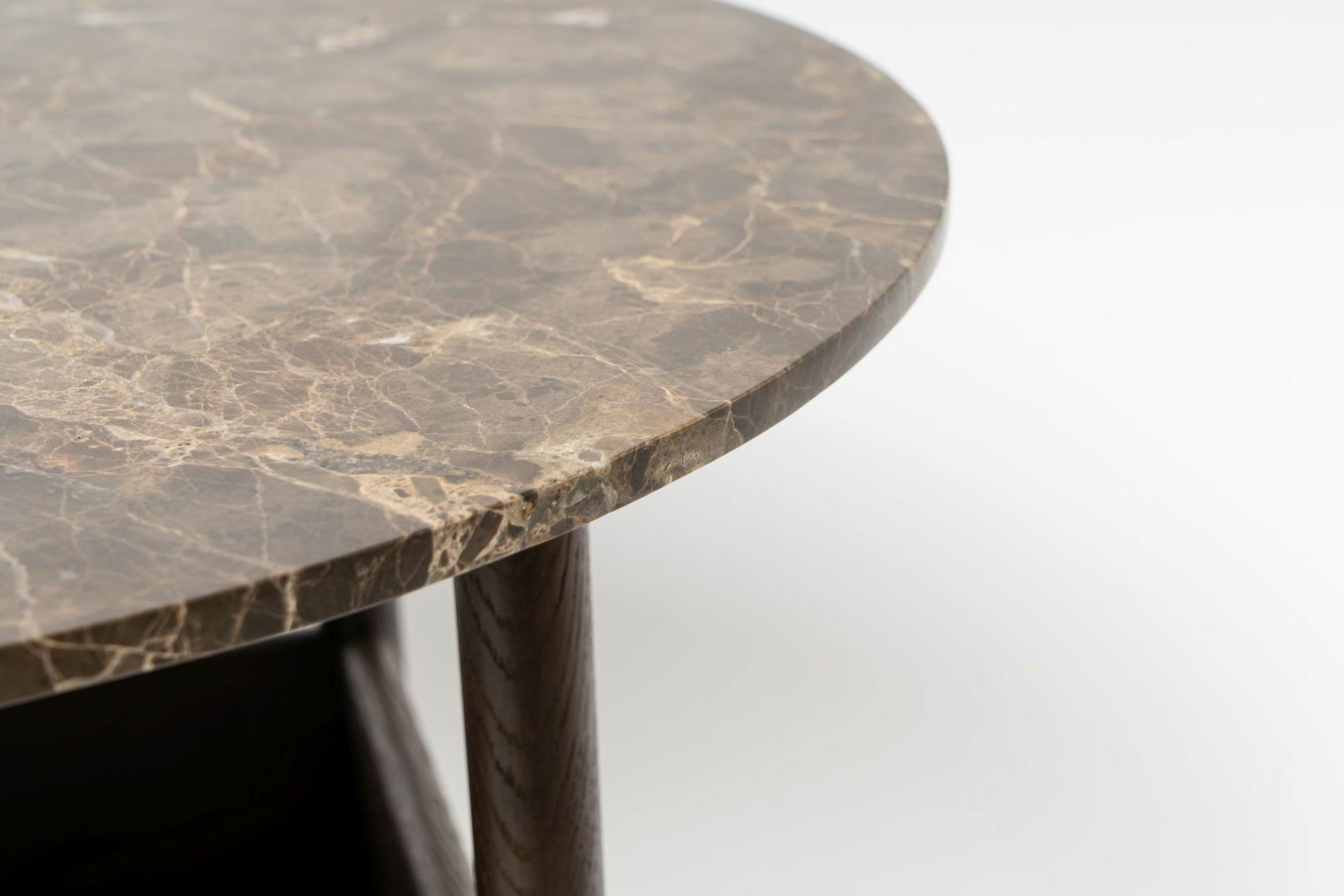 Wendelbo - Beistelltisch Collect Platte Marmor Emperador Braun Gestell Eiche Massiv Und Furniert Dunkelbraun - 5