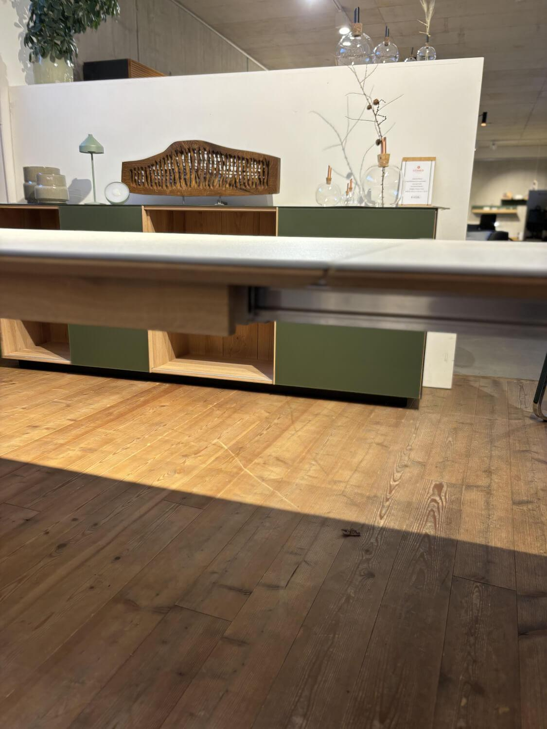 Scholtissek - Tisch Kera 4 Platte Keramik Shilin Slate Finish Holzrahmen Gestell Knorrige Eiche Puro Geölt - 9