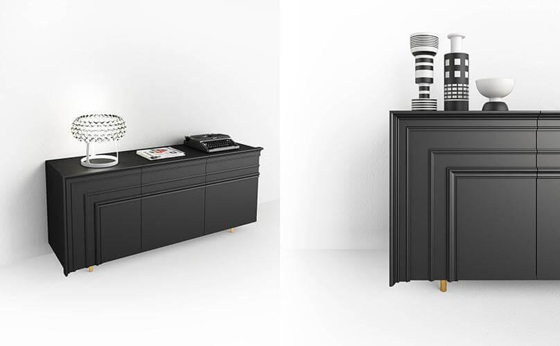 minottiitalia - Minottiitalia Anrichte Gessolina Anrichte MDF PU Lackiert Noir Schwarz - 2