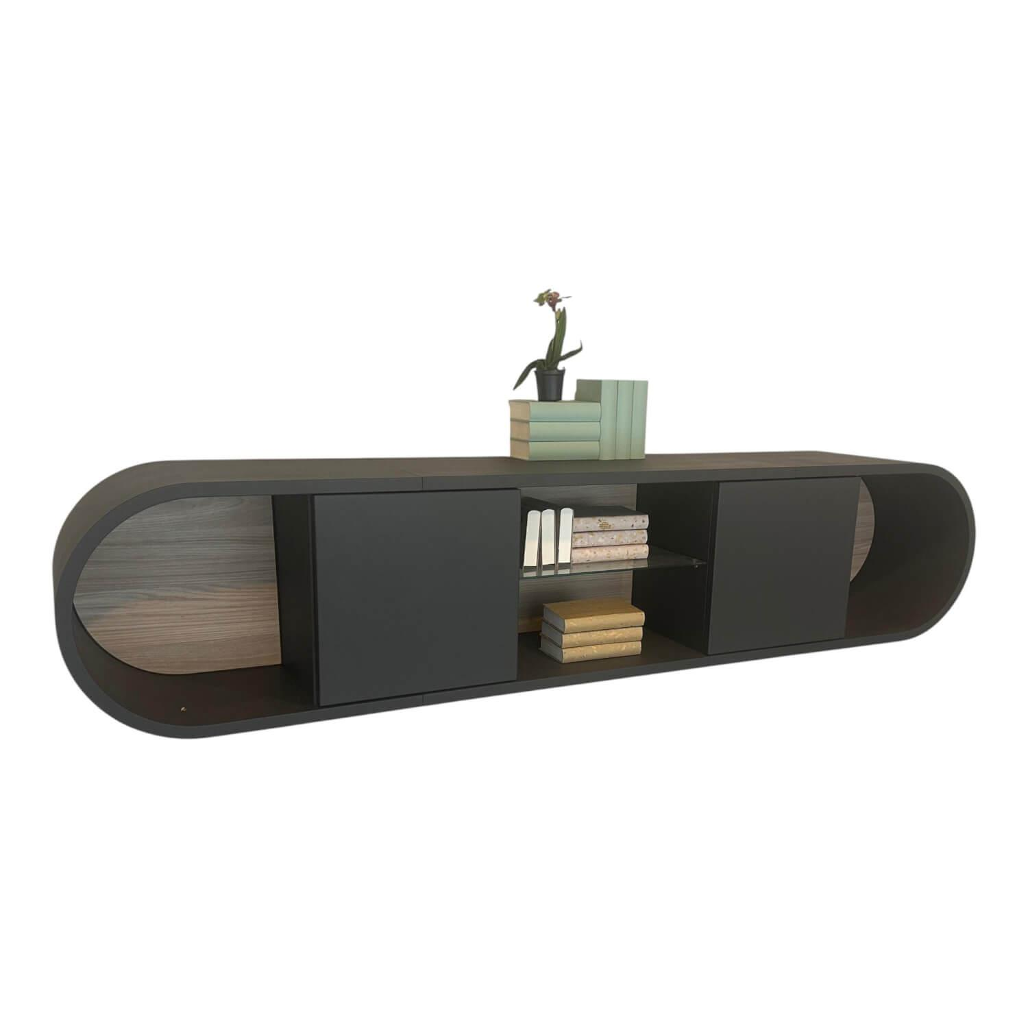 Schüller Küchen - Hängesideboard Lack Anthrazit Matt - 1