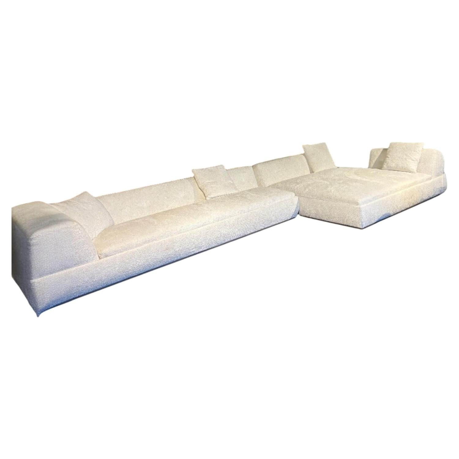 Minotti - Sofalandschaft Supermoon Stoff Teddy 01 Gesso Beige Creme Rahmen Bronze Glänzend Lackiert - 1