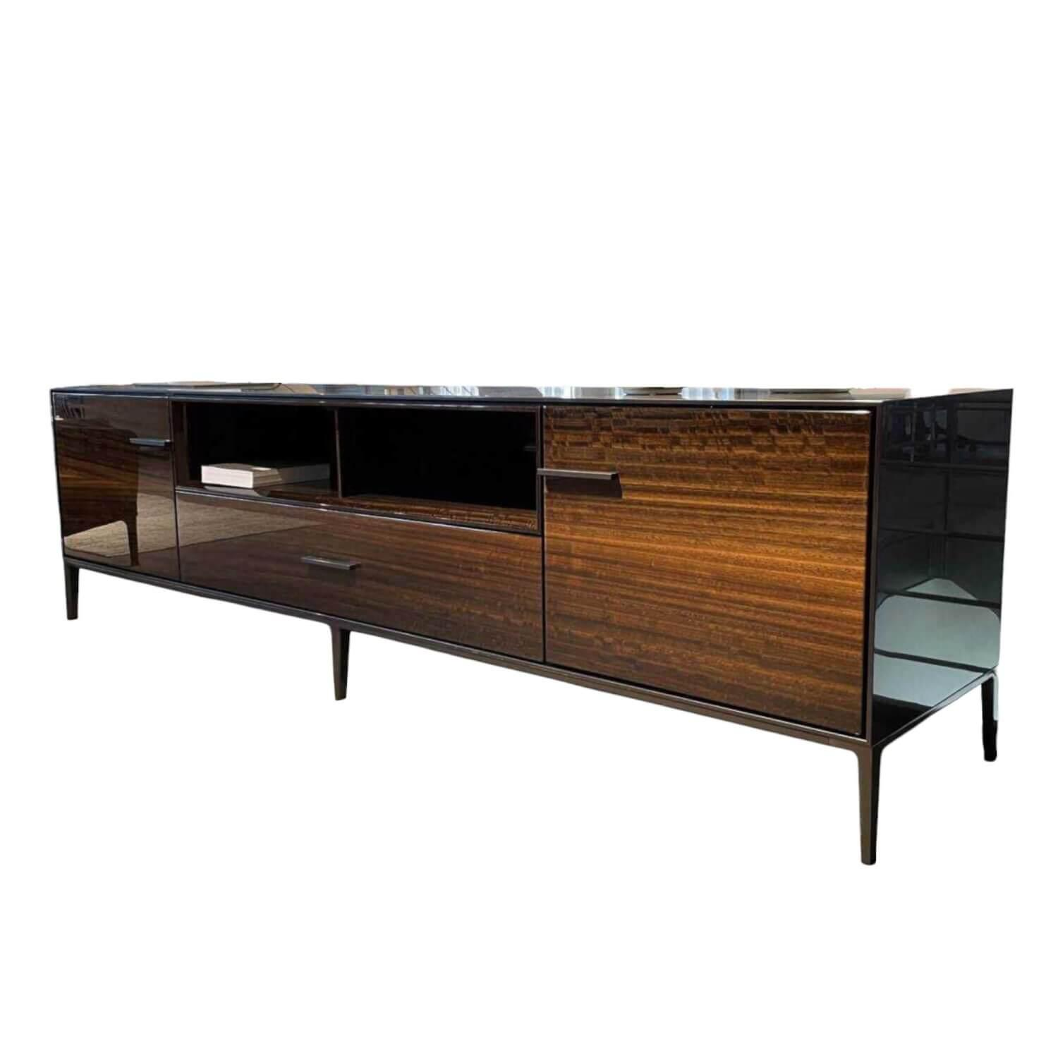 B&B Italia - Sideboard Eucalipto Front Eukalyptus Glänzend Acrylharzbezug Schwarz - 1
