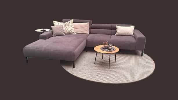 Die Hausmarke - Ecksofa Spring Stoff Easy Care Anthrazit Füße Schwarz - 2