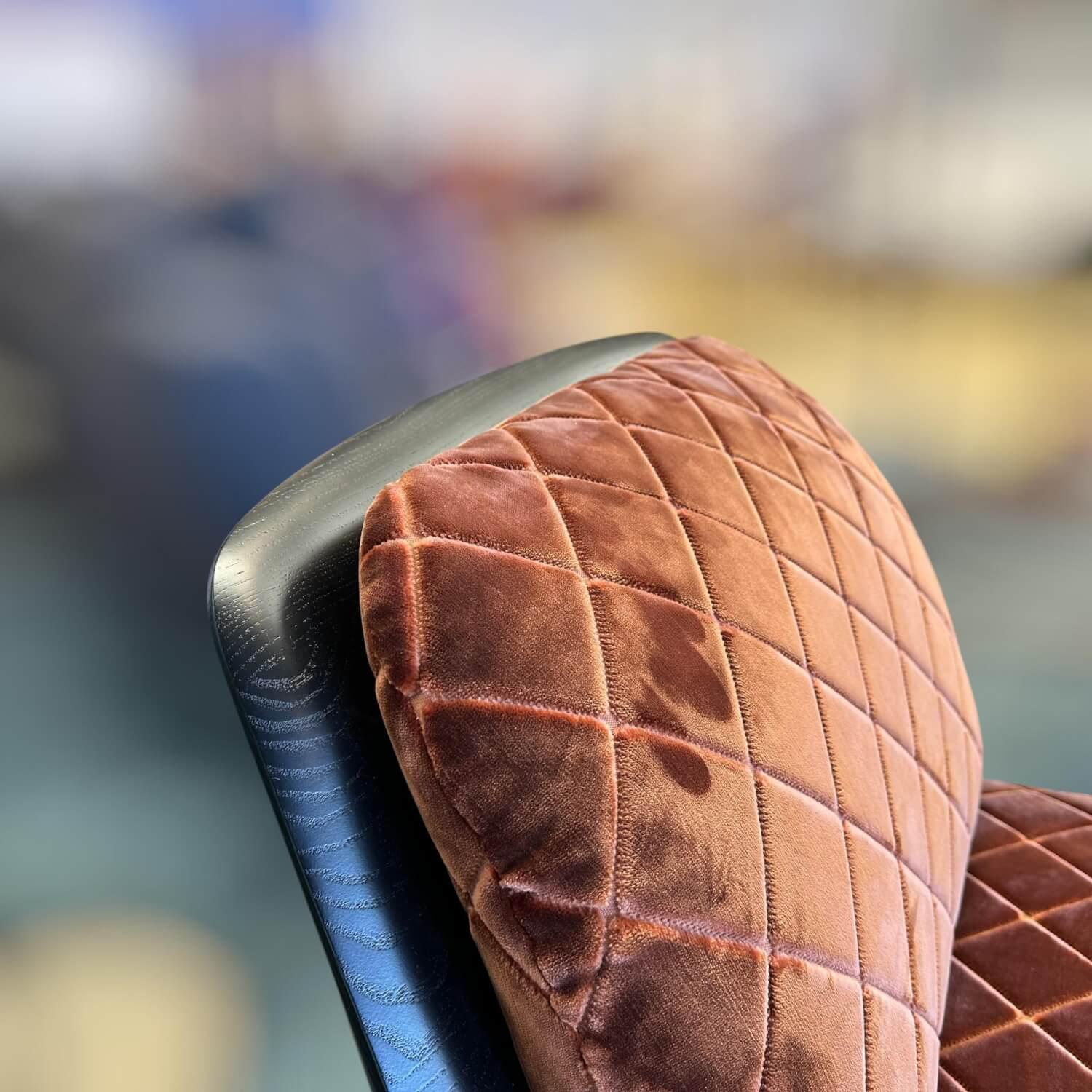 Bielefelder Werkstätten - Sessel Gatsby Stoff JAB Viscount JA3017-061 Orange Braun Füße Holz Schwarz Gebeizt - 4