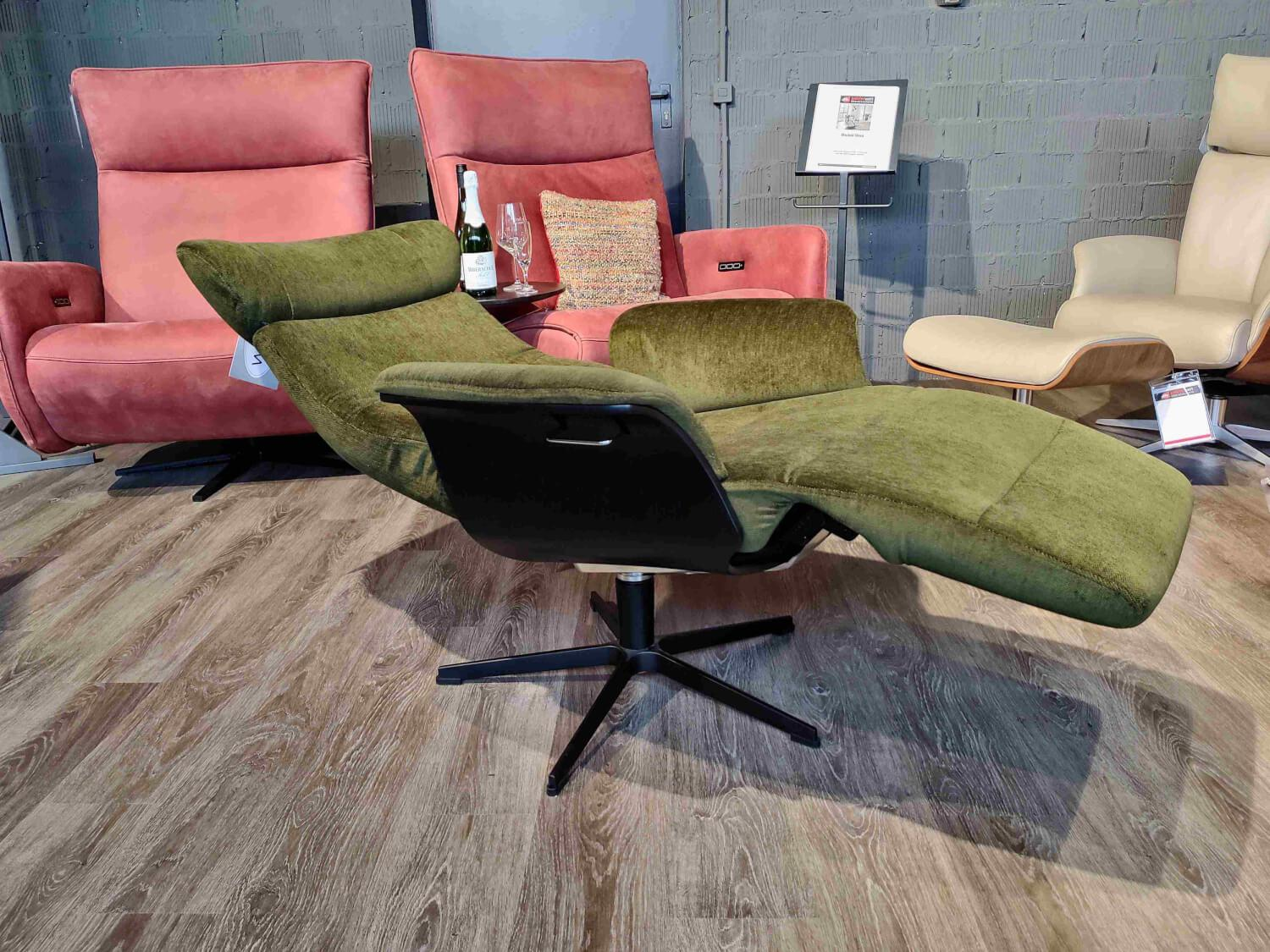 Conform - Relaxsessel Timeout Stoff Peron 1405-09 Dark Green Grün Gestell Schwarz - 4
