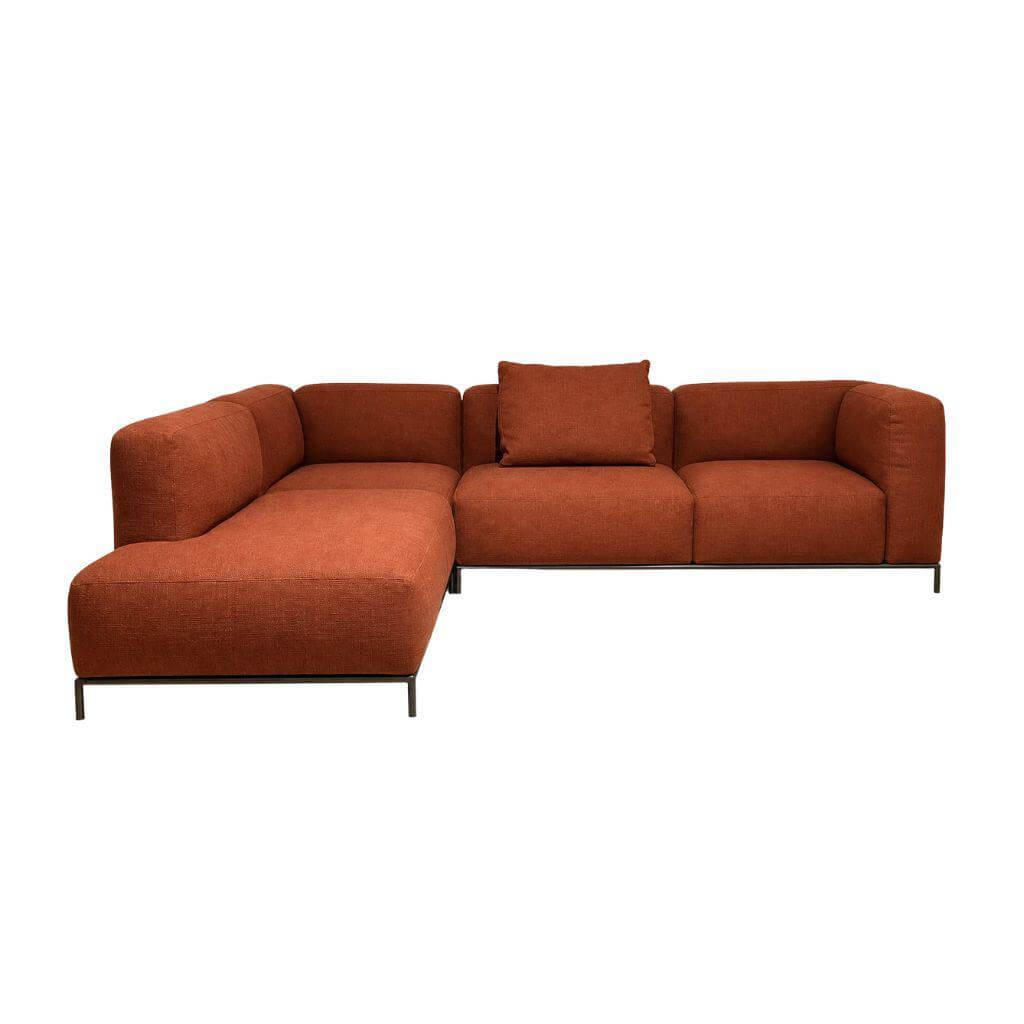 Cassina - Sofa Mex Hi Stoff Eremo Ruggino Orange Rot Gestell Metall Anthrazit Lackiert - 1