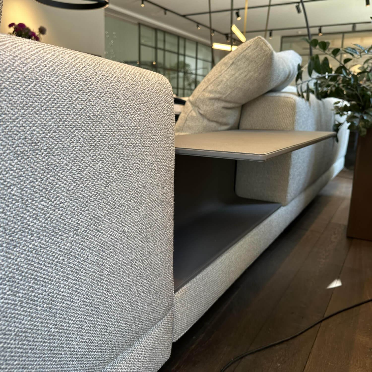 Minotti - Sofakombination Connery SB Stoff LOOP03 Grau Ghiaccio mit Kissen - 4