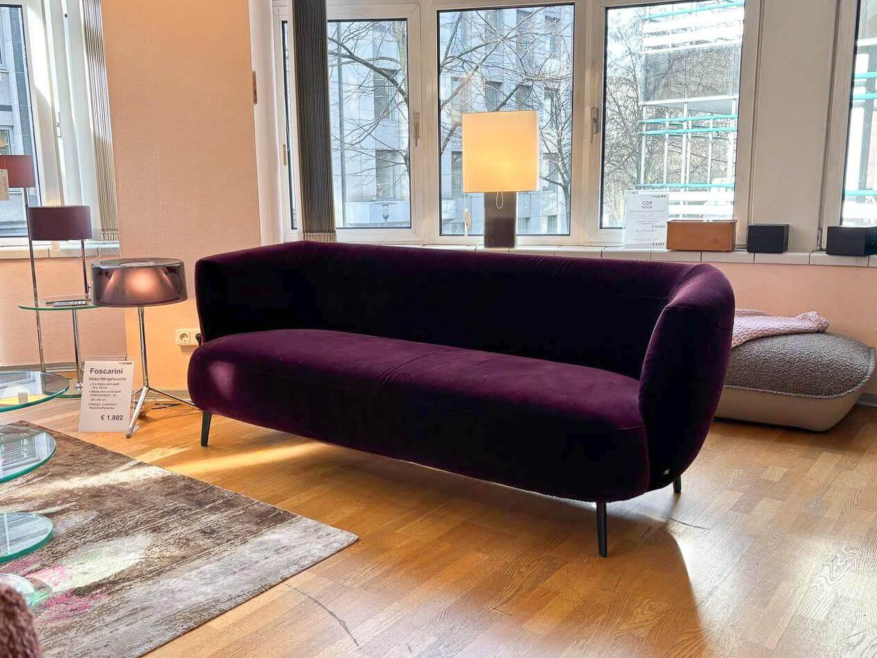 Rolf Benz - Sofa Elva SOB 300 Stoff 17.409 Schwarzrot Füße Schwarz - 5