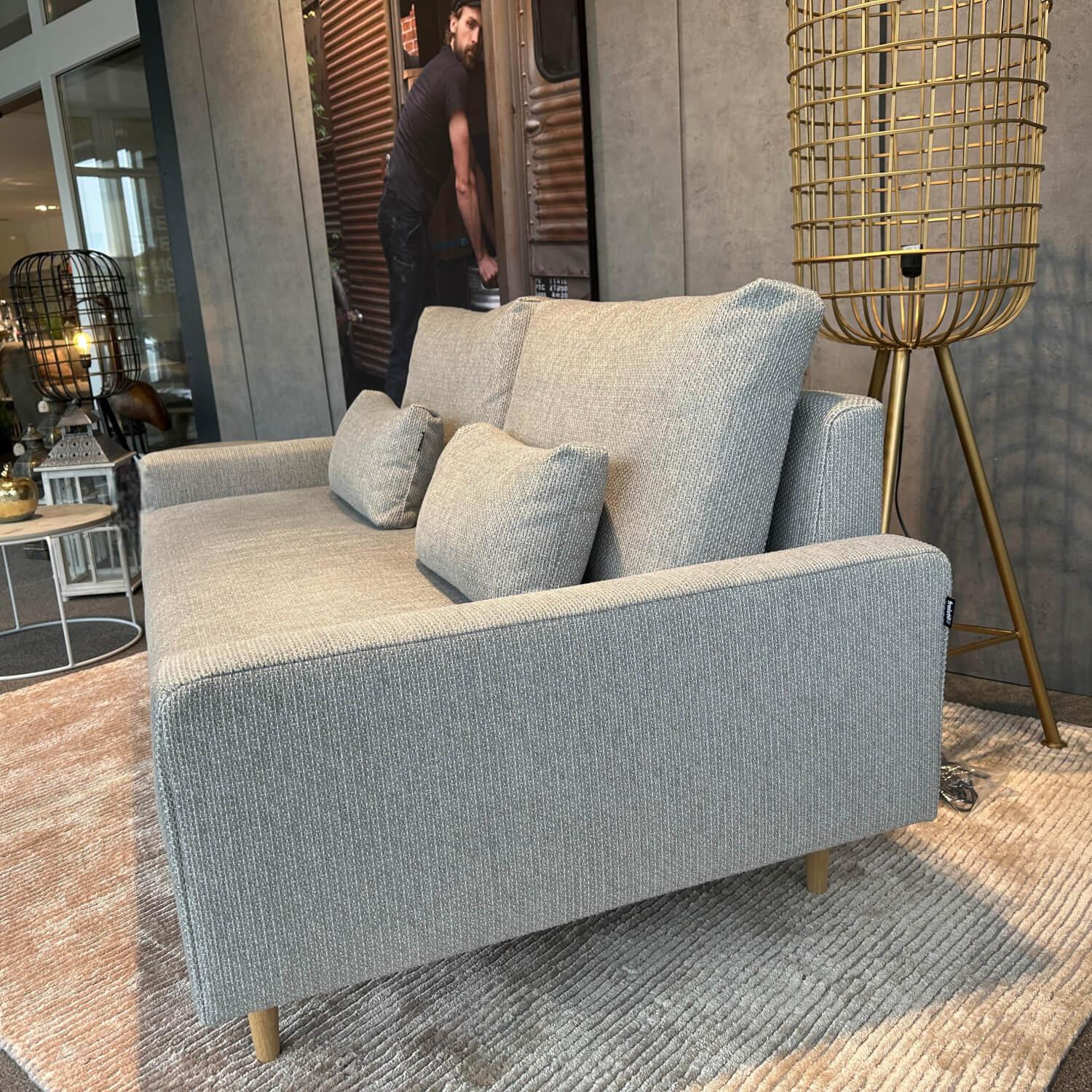 freistil Rolf Benz - Sofa 170 Stoff 4020 Hell Silbergrau Grau Kegelfuß Eiche Natur Inklusive Kissen - 2