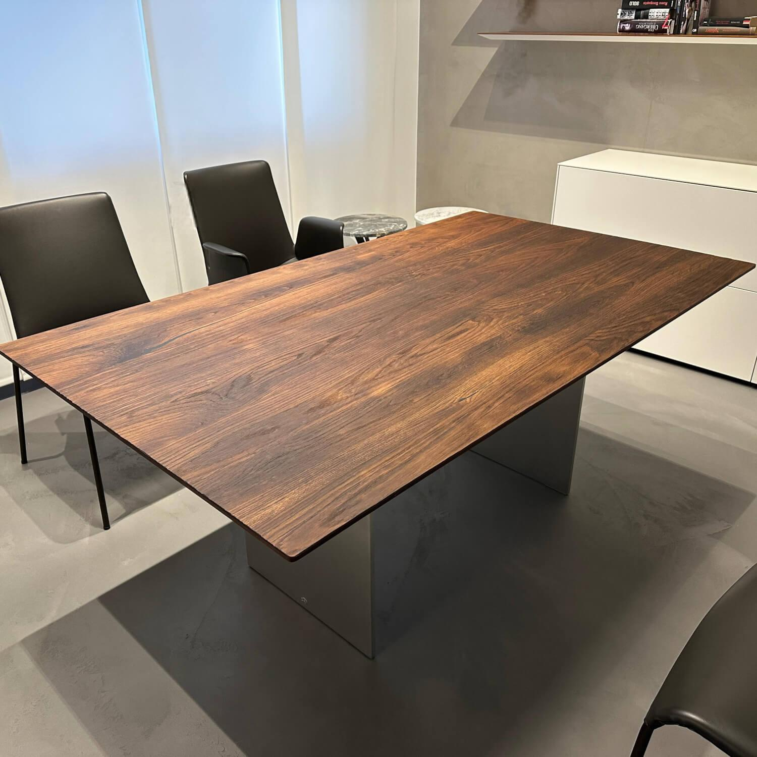 Draenert - Esstisch Atlas Platte Naturholz Amerikanischer Nussbaum Gestell Metall - 8