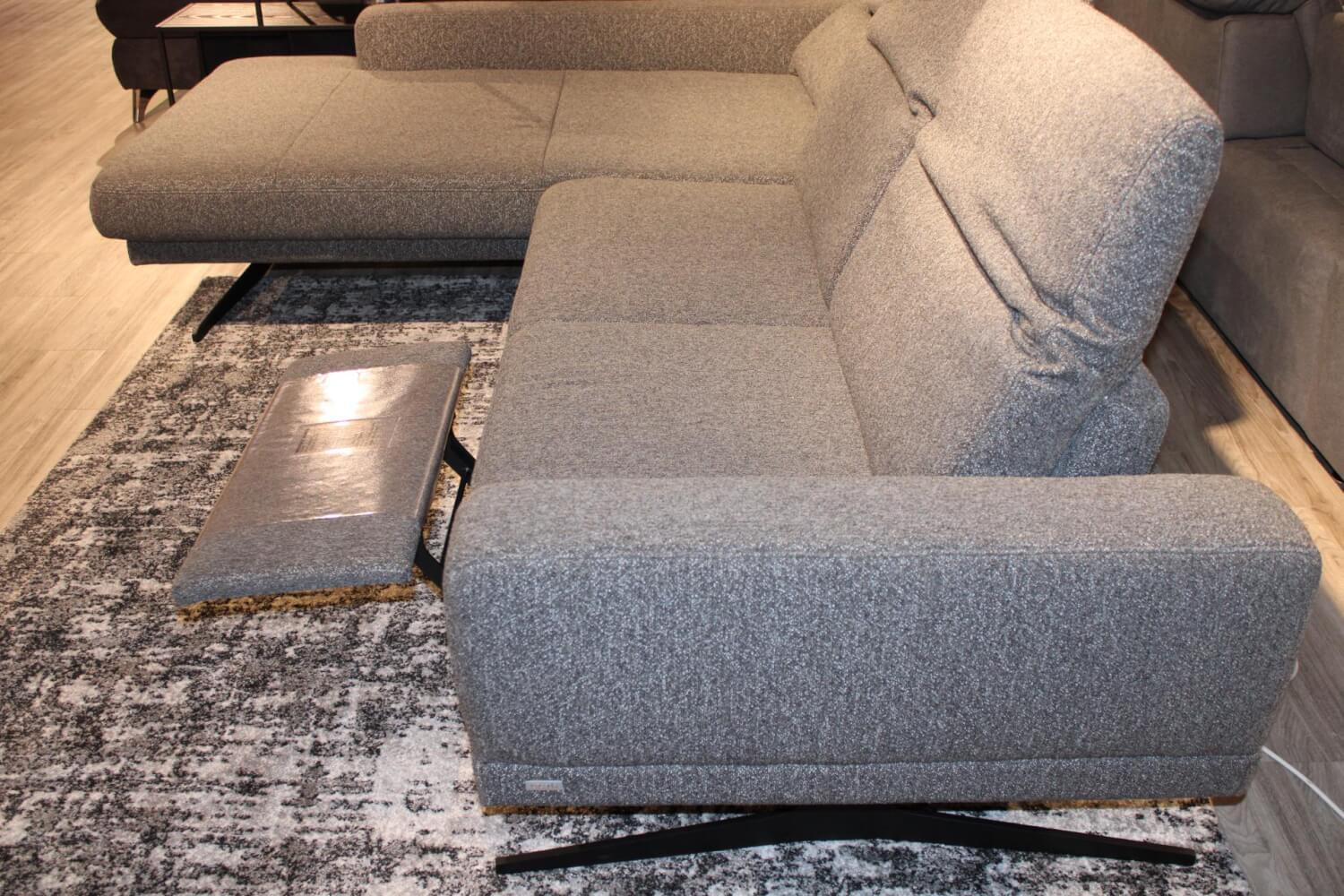 himolla - Ecksofa 1565 Calau Stoff Q2 Eden Tukan Grau Grün Füße Schwarz - 2