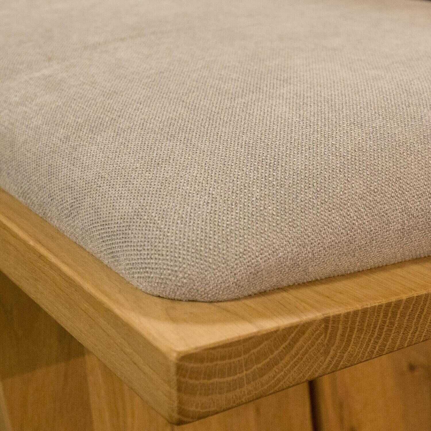 Venjakob - Stuhlgruppe Mit 1 Bank Und 3 Stühlen Stoff Beige Gestell Eiche Massiv Rustico Hell Geölt - 2