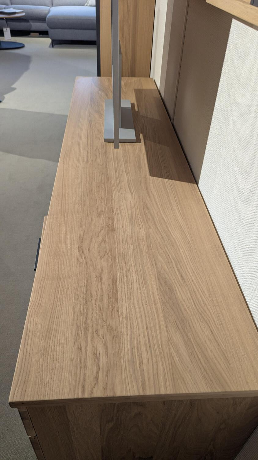 MCA Furniture - Wohnwand Campinas Asteiche Bianco Teilmassiv Metall Anthrazit - 4