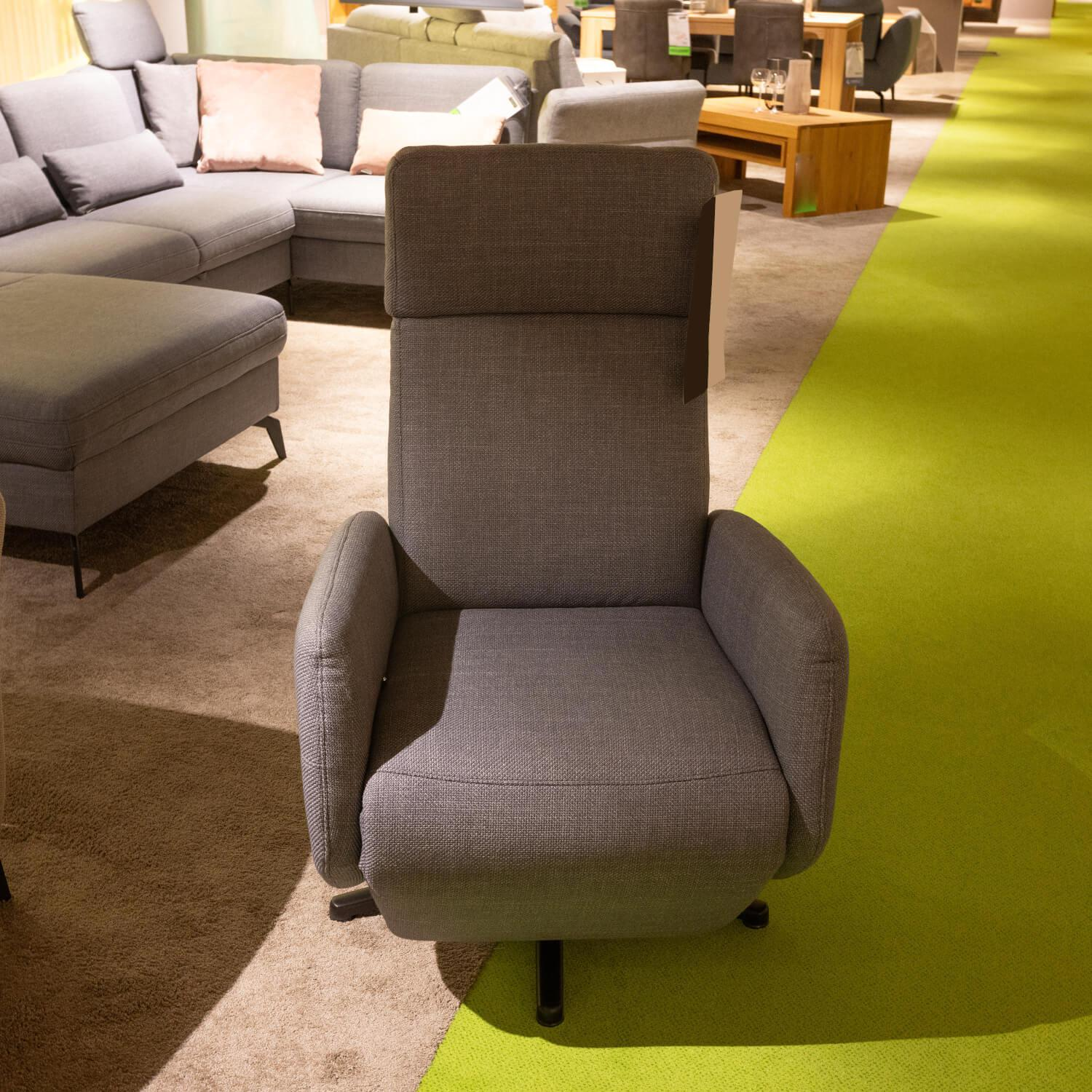 Sit & More - Polstergruppe Morris Stoff Garett Stone 20 Basic Grau Metallfuß Schwarz Matt Inklusive Kissen - 2