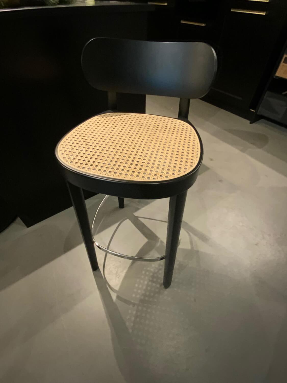 Thonet - Barhocker Gestell Mattlack Schwarz Geflecht Mit Stützgewebe - 2