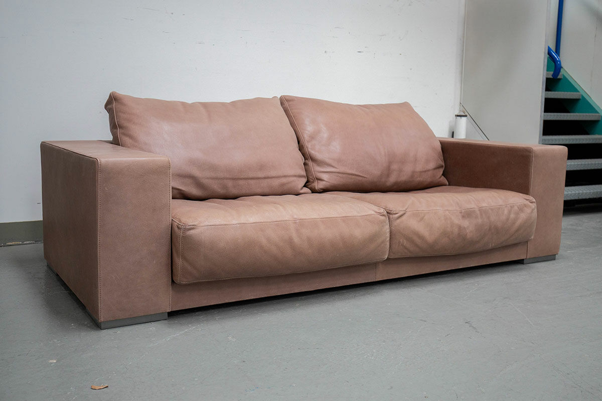 Baxter - Sofa Budapest Leder Old Shabby Scuro Hellbraun - 6