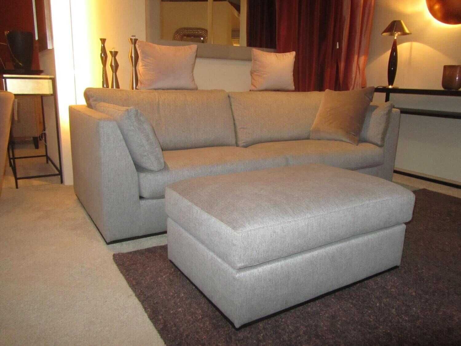 Bielefelder Werkstätten - Sofa Inspiration Stoff Gr. T Noah BW1744-292 Beige Grau mit Hocker und Kissen - 10