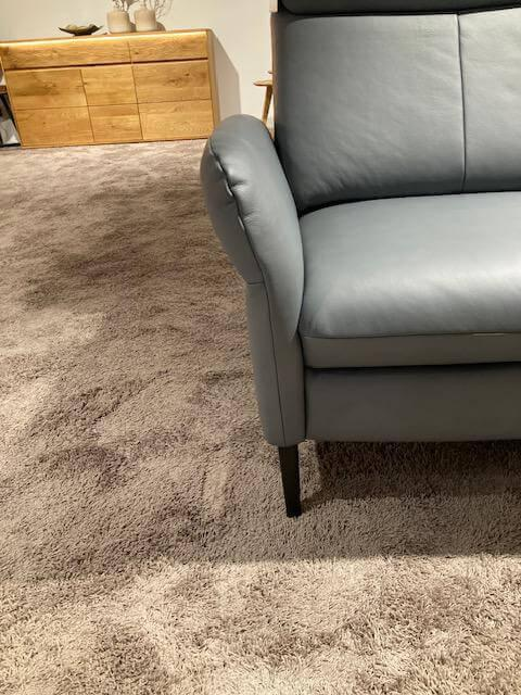 Natura - Sofa Fresno Zweisitzer Leder Mercury Blau Grau mit motorischer Verstellung - 7