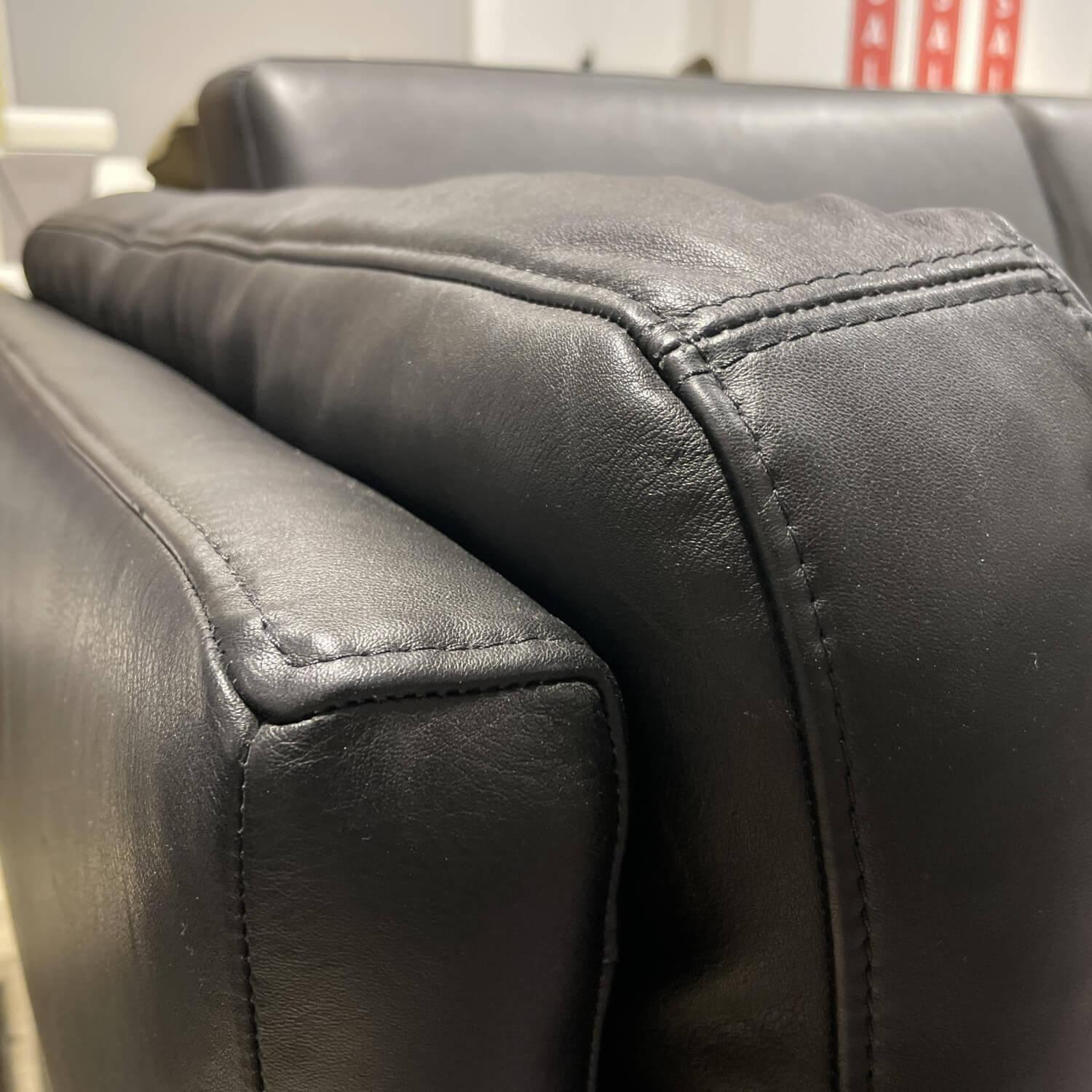 WK Wohnen - Eckgarnitur WK 650 Nalo Leder Anilin Pure Eco Nero Winkelfuß - 5