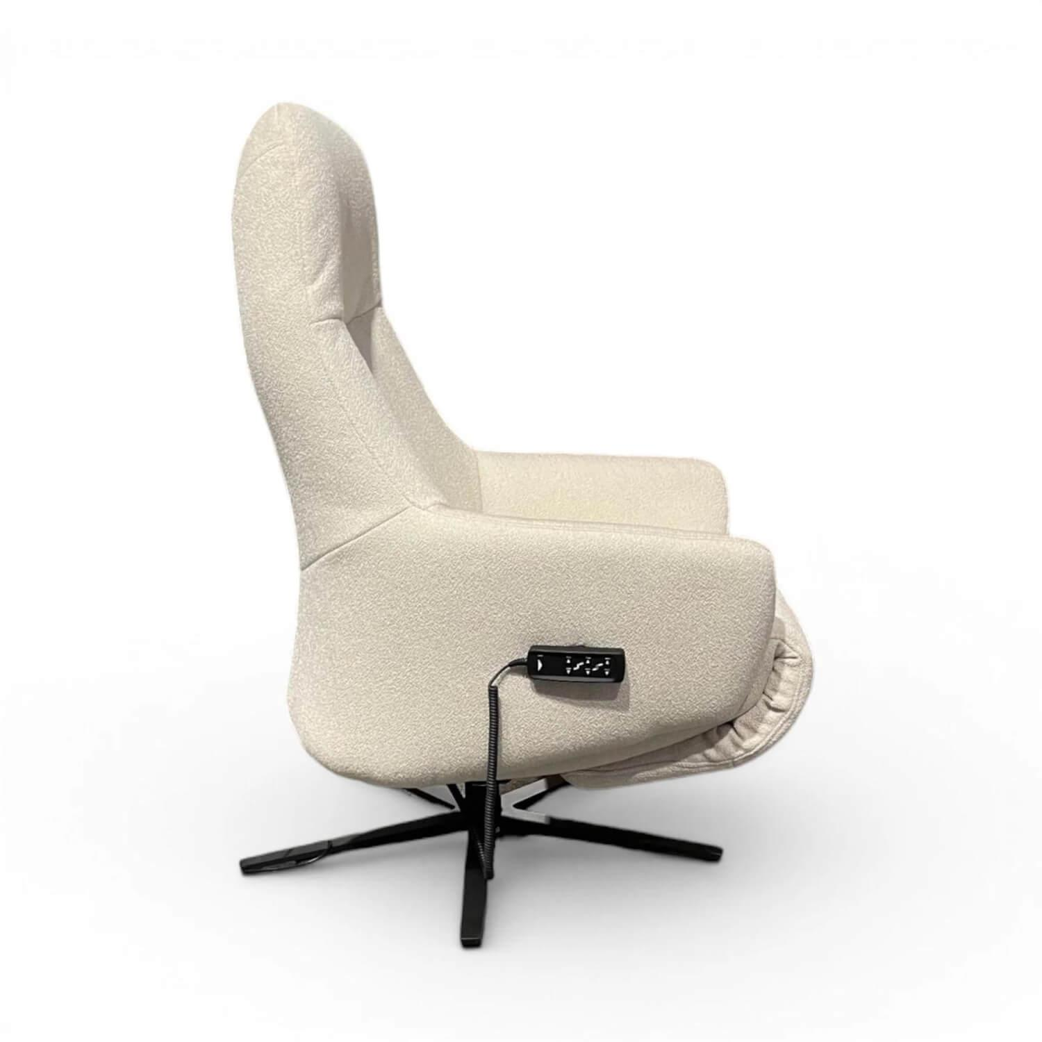 himolla - Sessel 7578 S-Lounger Stoff Q2 Loop Vanilla Cremeweiß Sternfuß Metall Schwarz Inkl. Akku - 4