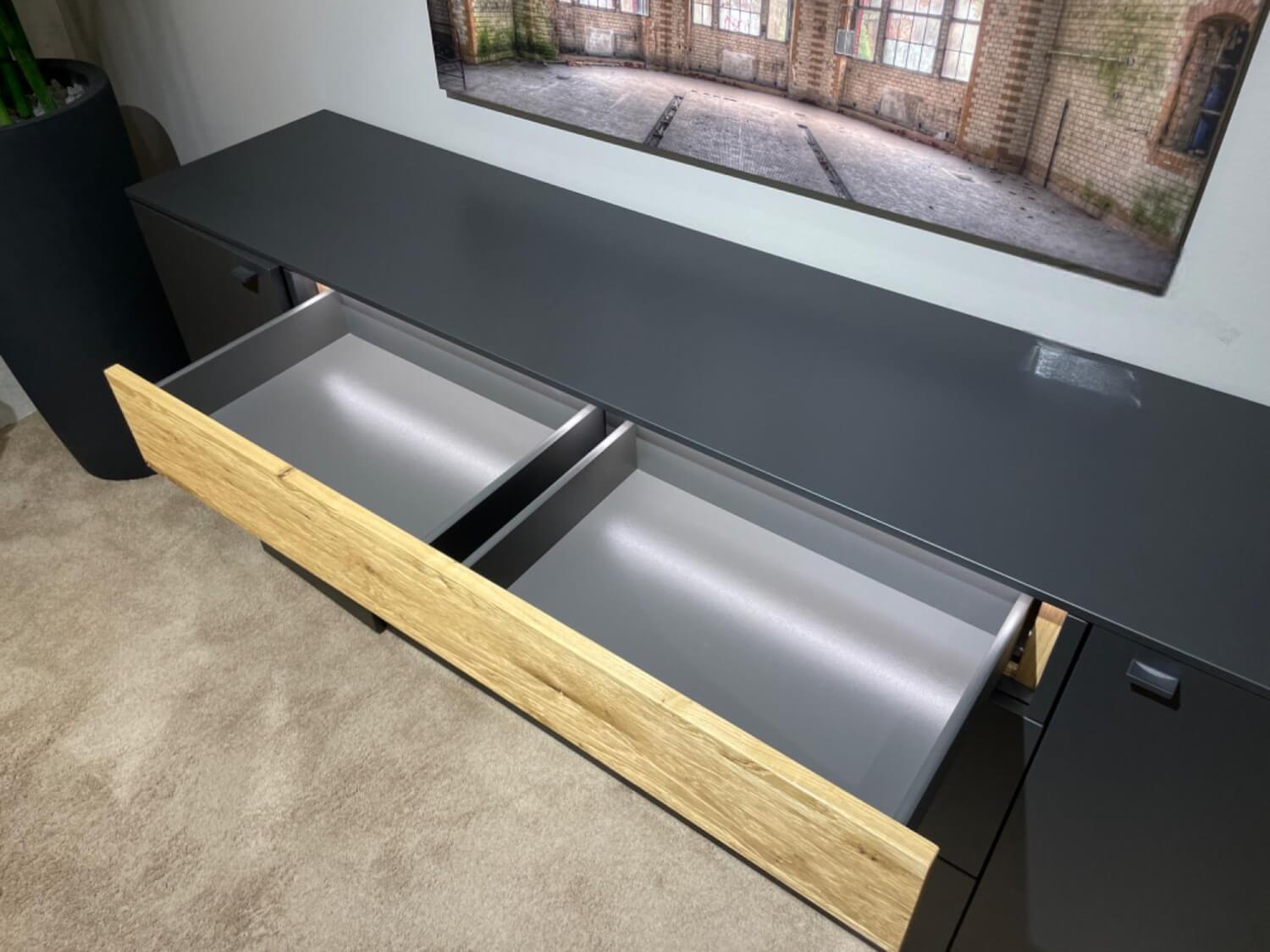 Venjakob - Sideboard 7243 3893 Lumea Lack Anthrazit Matt Und Eiche Gebürstet Mit LED Beleuchtung - 14