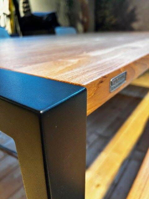 Weishäupl - Essgruppe Tisch Flip Holz Teak Bank Flip mit 2 Stühlen Racket - 3