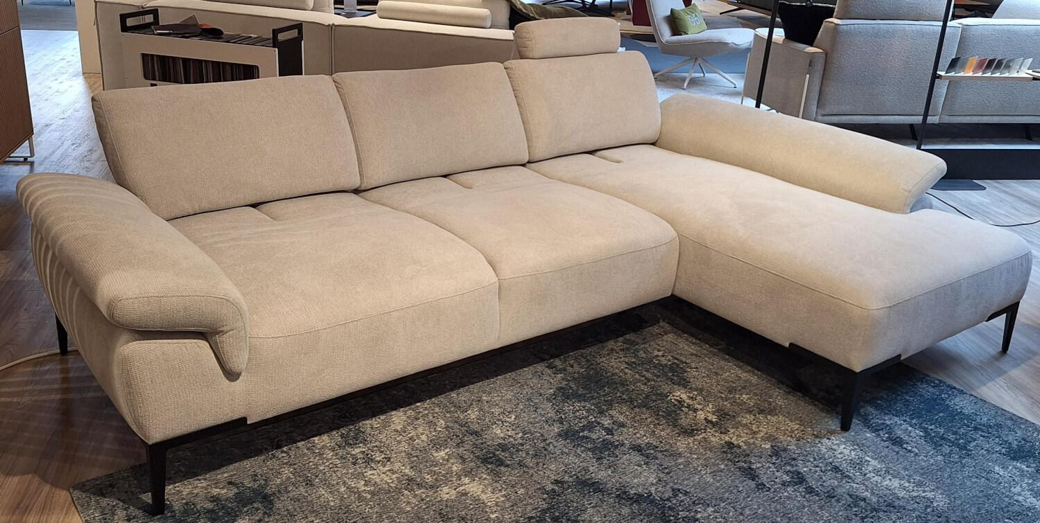 Rom - Ecksofa Wave Stoff Wandoo Naturelle Beige Füße Schwarz Lackiert - 7
