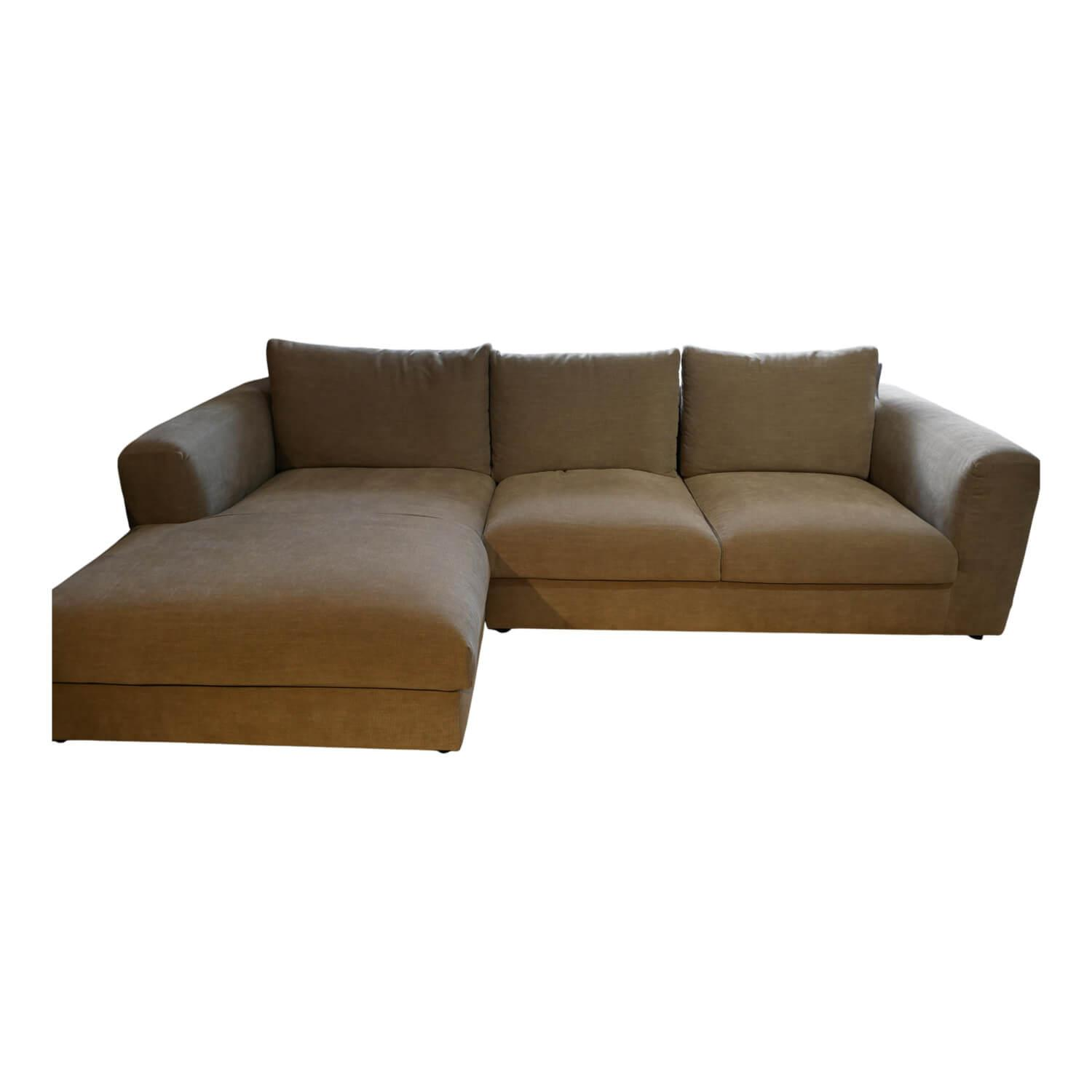 Vilmers - Ecksofa Natura Stormy Stoff Lapis Khaki Grau Grün - 1