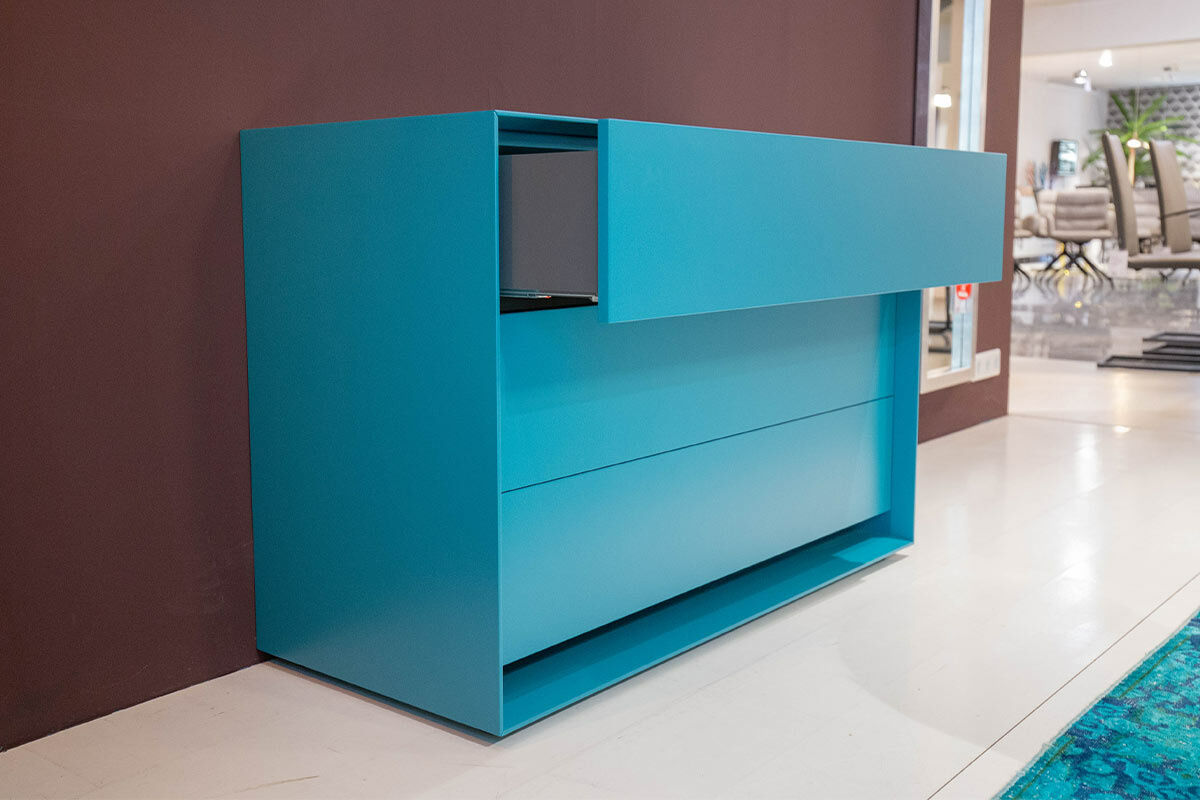 Möller Design - Kommode Rag Box K120 Lack Matt 333 Petrol Blau Mit 3 Schubladen - 3