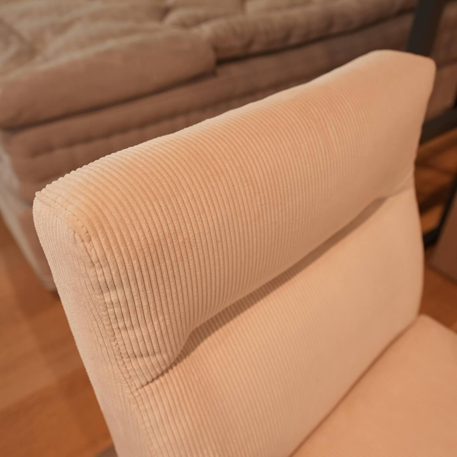 KFF - Stuhl D Fine Bezug Stoff Lisboa 05 Creme Rosa Kufengestell Struktur Schwarz - 2
