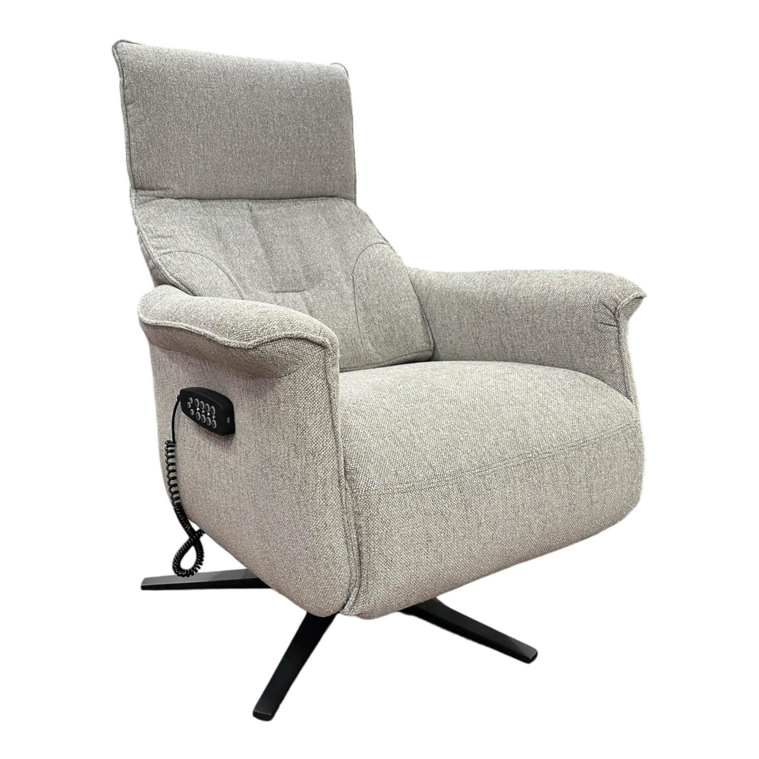 Rom - Sessel Melody 1C M Stoff Alvaro Grege Grau Gestell Stahl Mattschwarz Lackiert Mit Elektrischer Verstellung - 1