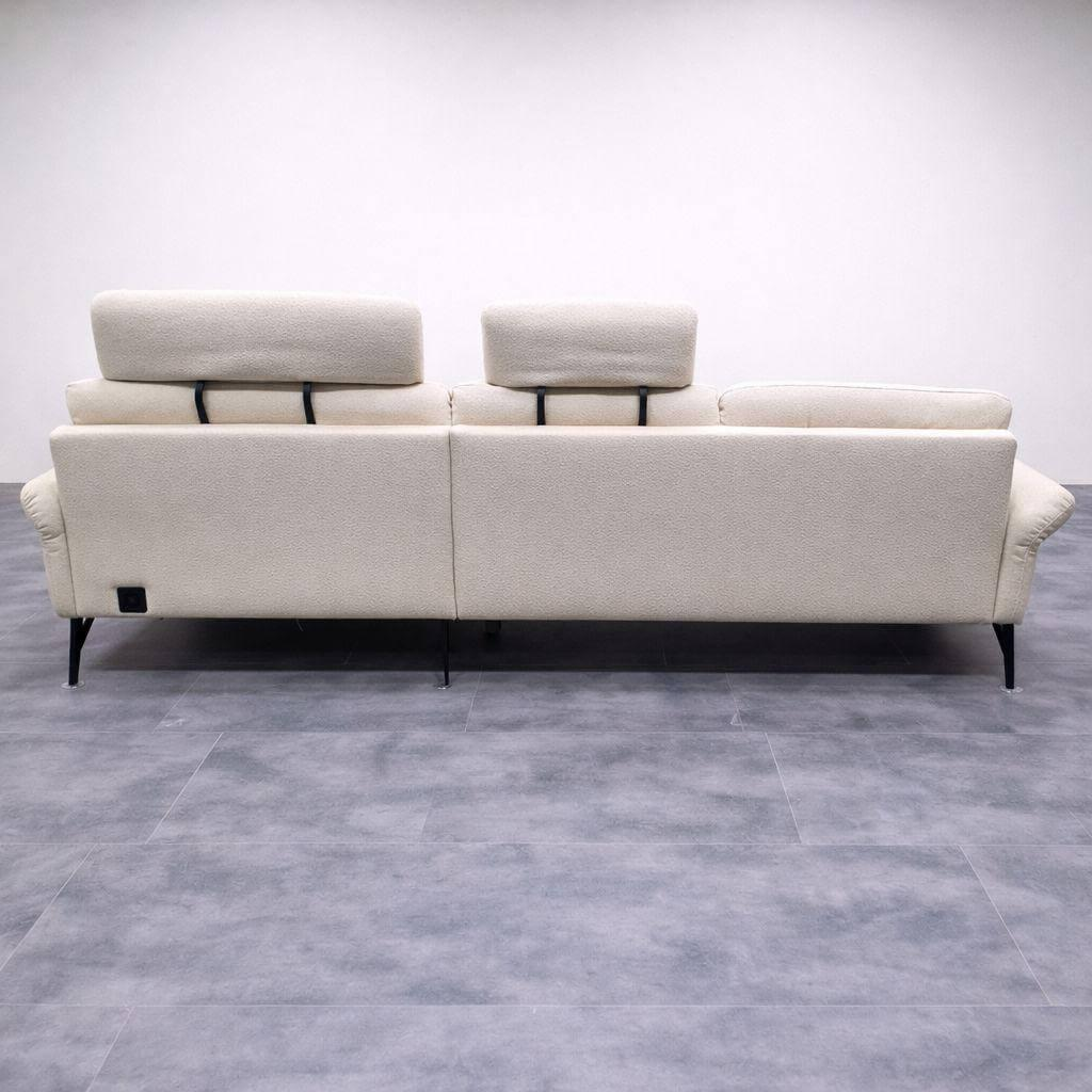 himolla - Ecksofa 1580 Stoff 20 Q2 Loop Vanilla Gestell Metallfuß Anthrazit Pulverbeschichtet Abschlussrecamiere Elektrisch - 3