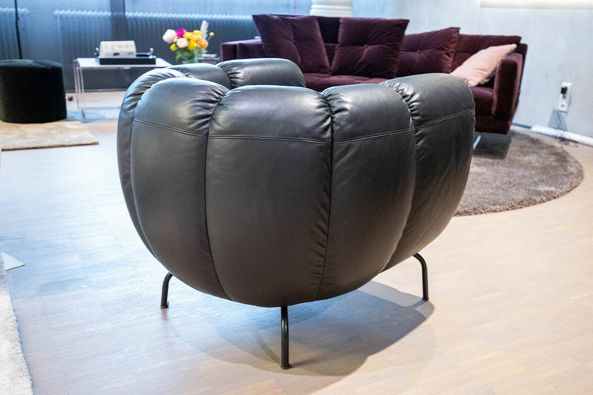 Brühl - Sessel Magnolia Leder Lama 5669-10 Schwarz Gestell Schwarz - 2