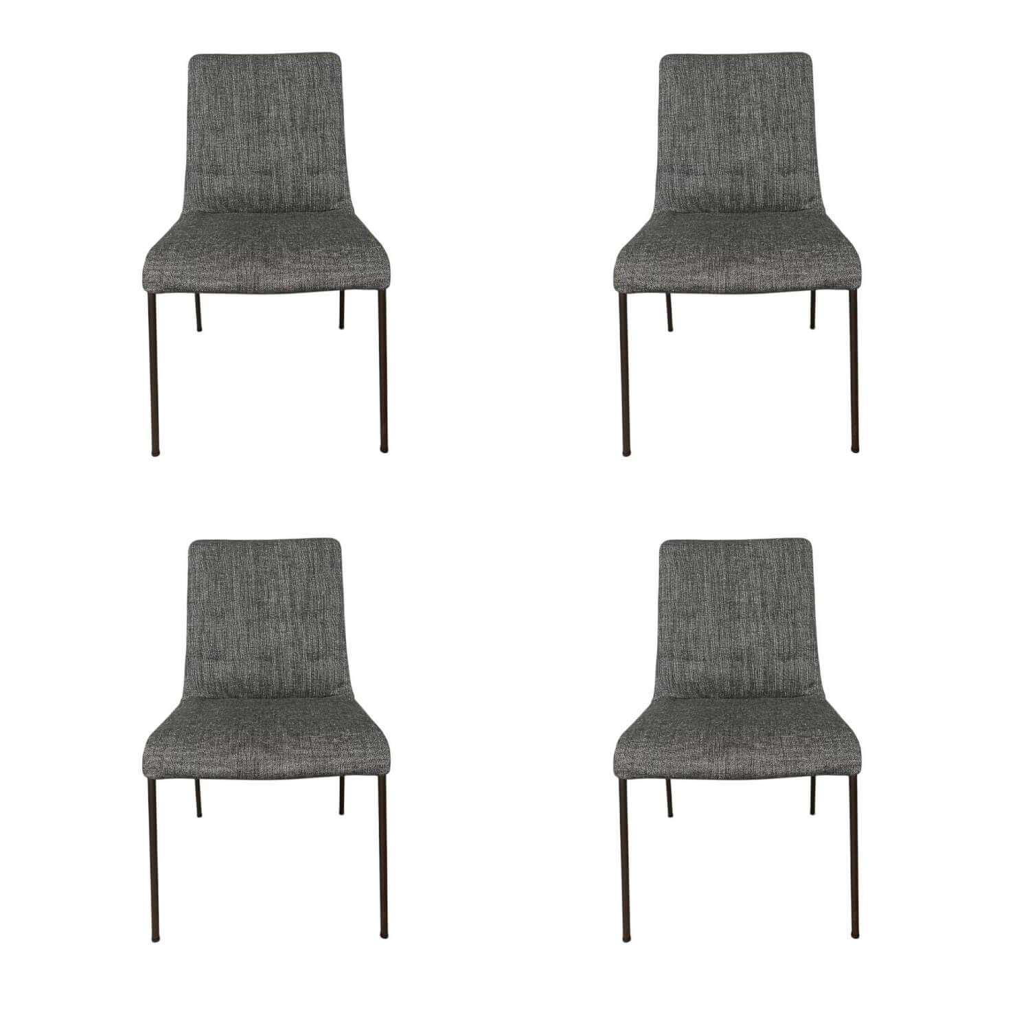 Walter Knoll - 4er Set Stuhl Liz 1311 Stoff Togba Lava Grau Gestell Bronze Schwarz Matt Pulverbeschichtet Mit Kunststoffgleitern - 1