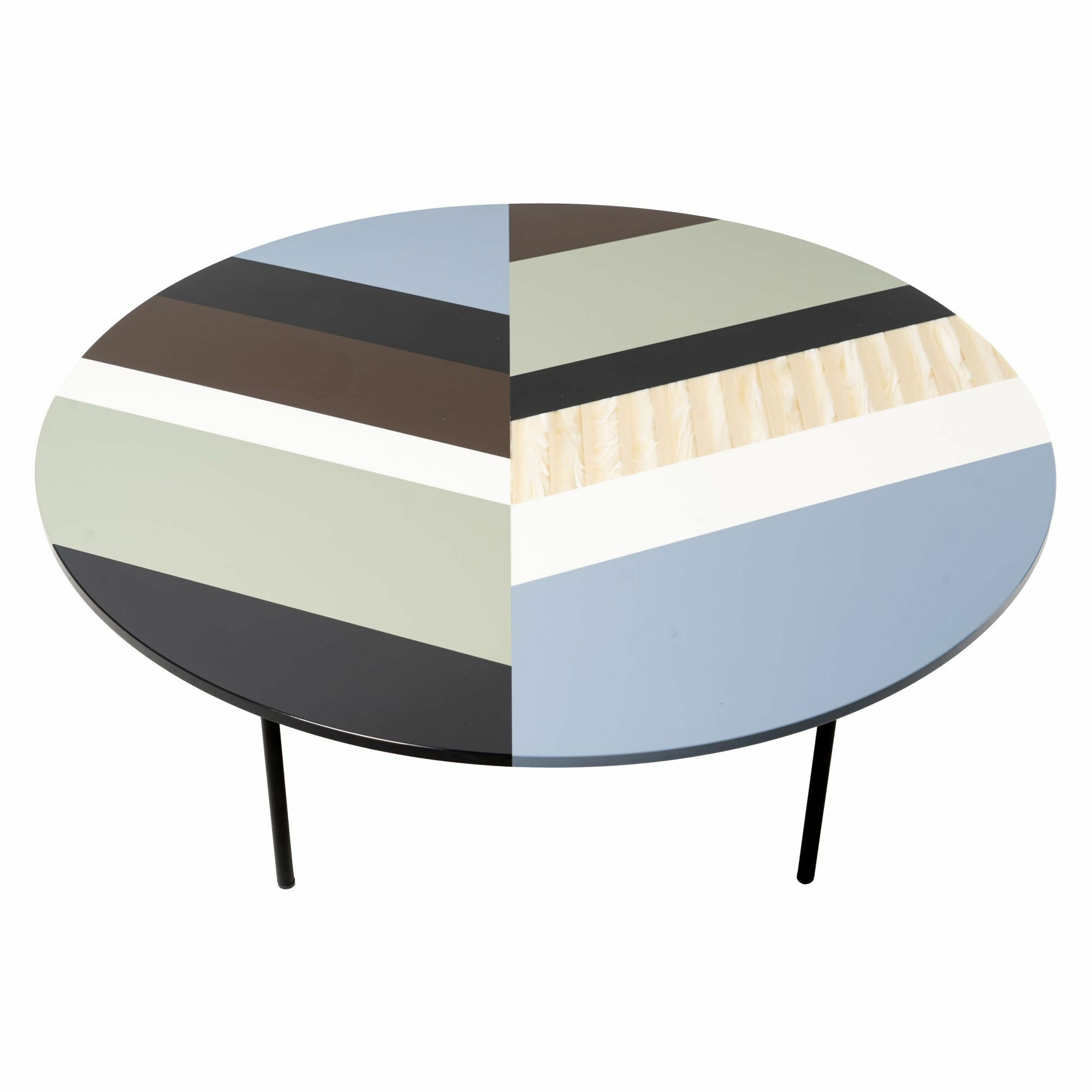 Moroso - Beistelltisch Fishbone T40 Platte Sintetica Methacrylat Bunt Gestell Stahl Schwarz Matt Lackiert RAL 9005 - 1