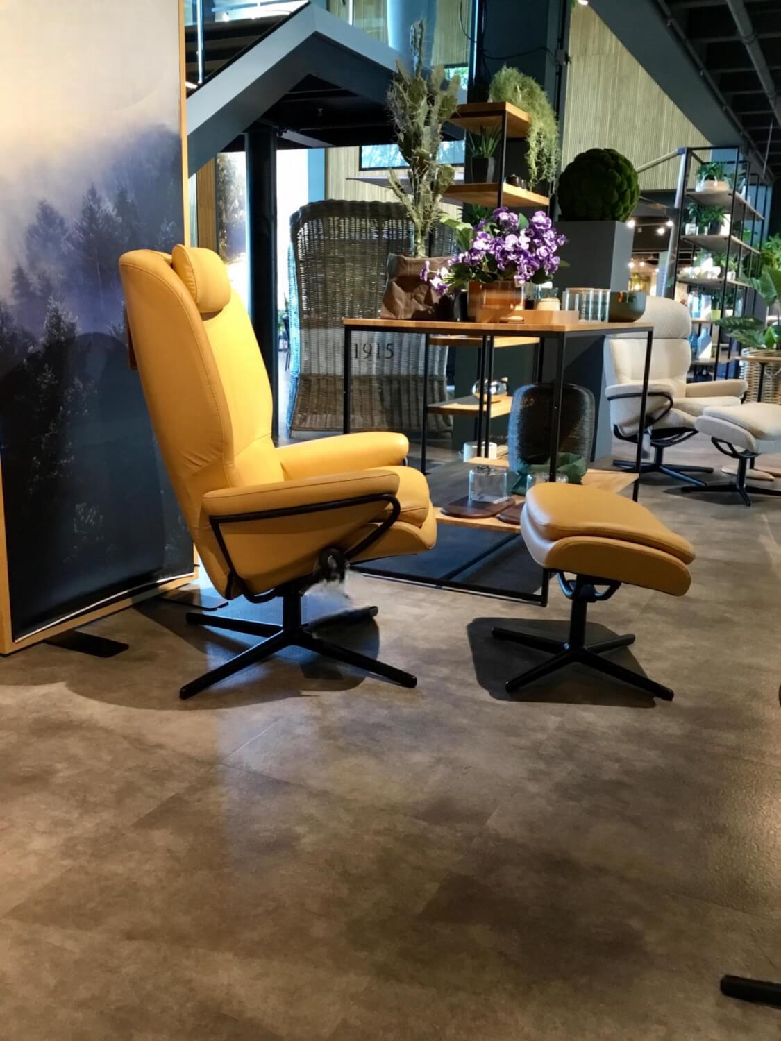 Stressless - Relaxsessel Rome Leder Cori 091 079 Grey Braun Gestell Cross Aluminium Mattschwarz Inklusive Hocker - 2