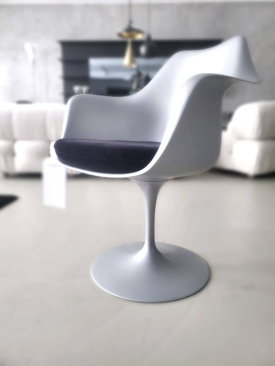 Knoll International - Tulpen-Armlehnstuhl Saarinen Platin Sonderfarben - 6