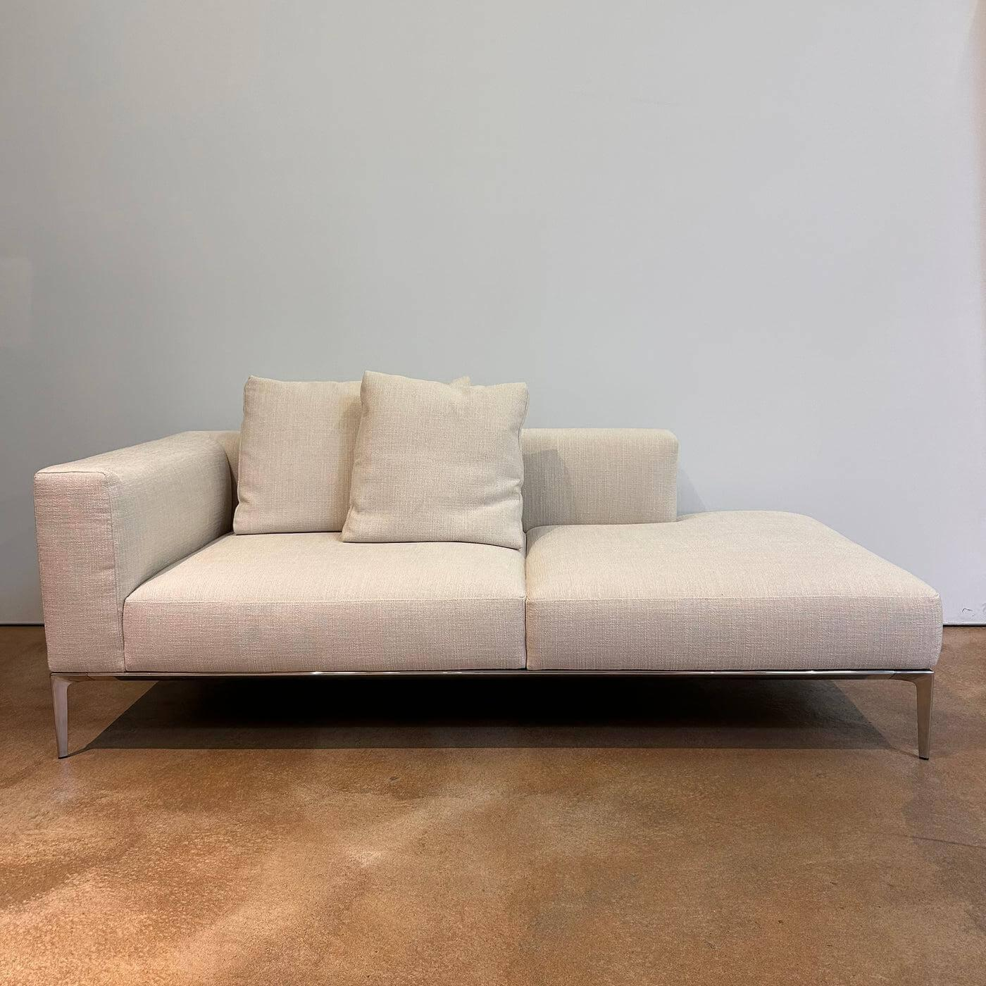 Walter Knoll - Recamiere Jaan Living 783 25 RA L Stoff Tonga 7615 Off White Beige Gestell Hochglanz Poliert Mit Kissen - 6