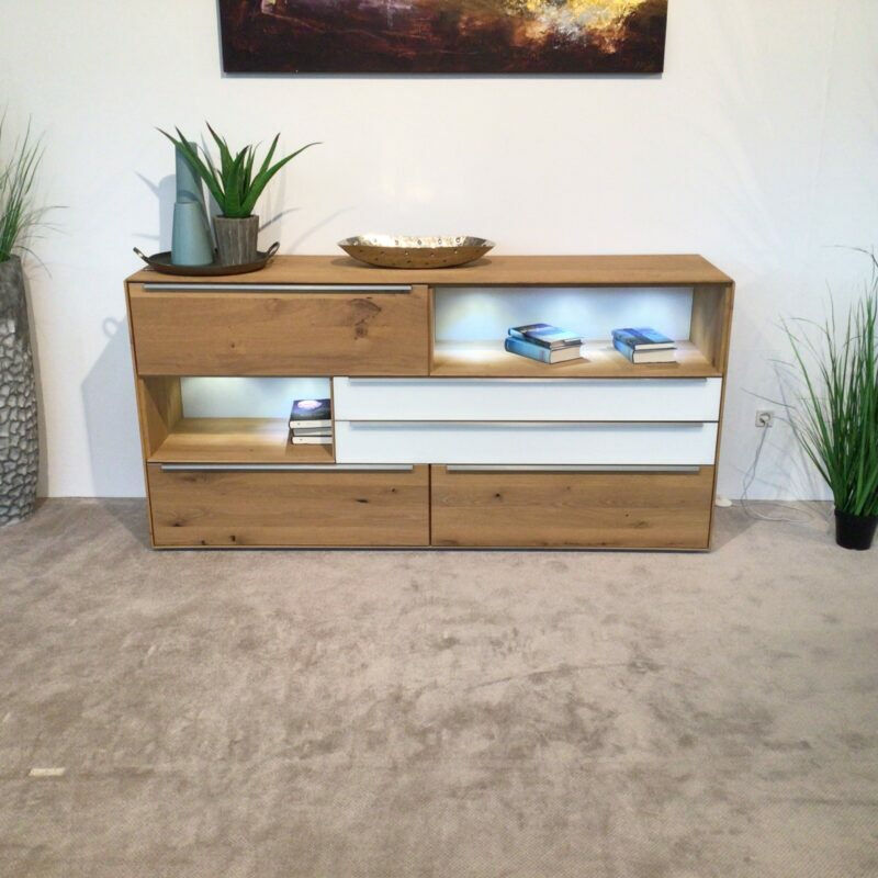 Venjakob - Sideboard Vendla Santanaeiche Hell Geölt Lack Weiß Matt mit LED-Beleuchtung - 3