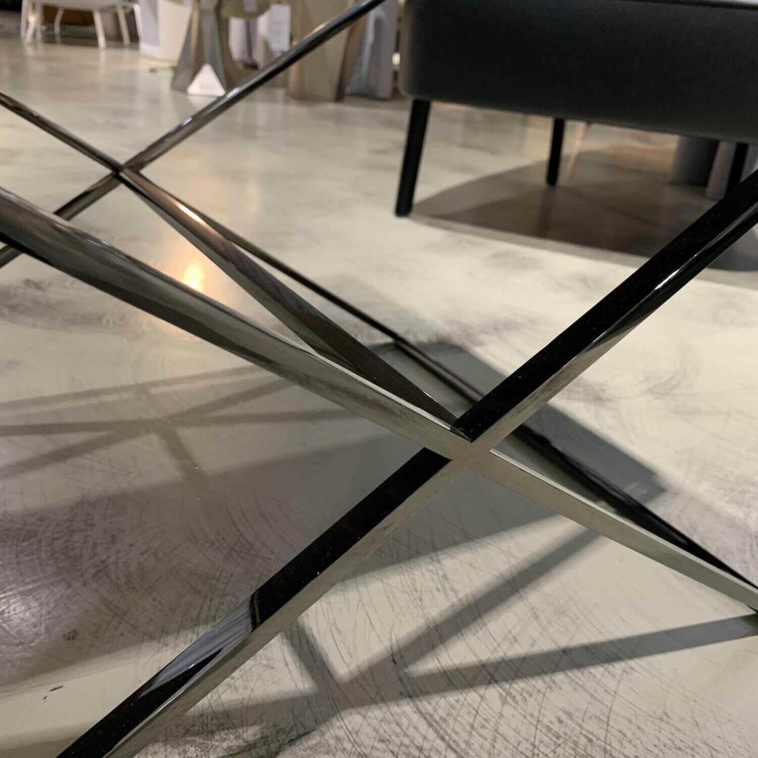 Giorgetti - Beistelltisch Dual Ebenholz Macassar Braun Gestell Verchromt - 4